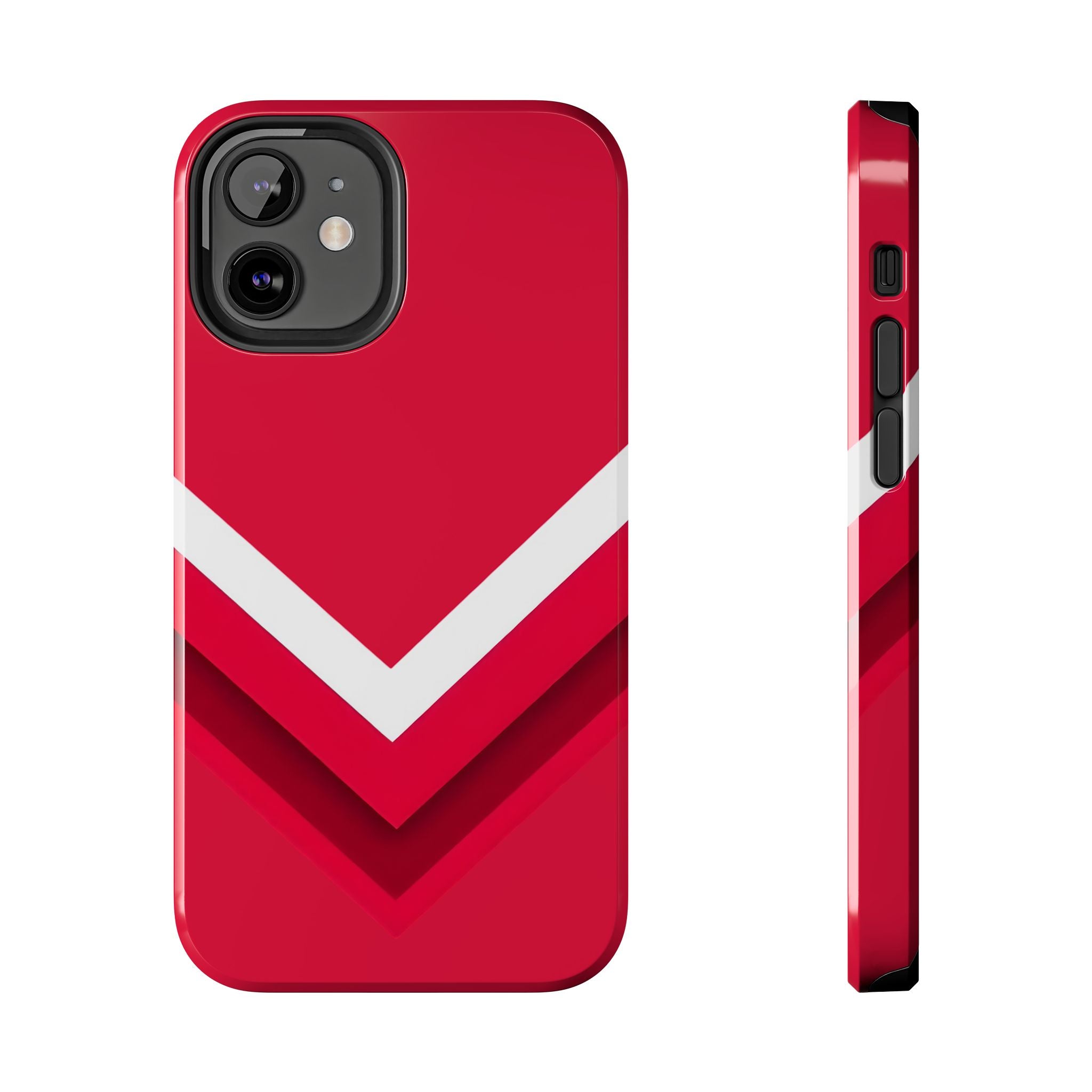 Red Chevron Armor Phone Case for iPhone 11–16 & Galaxy S21–S24
