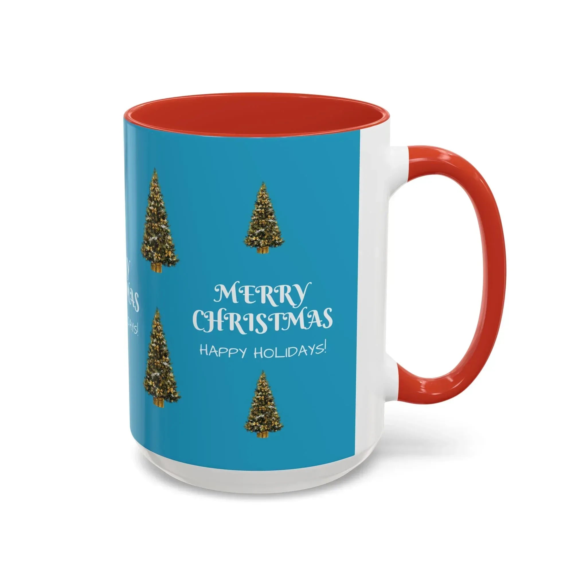 Merry Christmas and Happy Holidays Mug - Accent Coffee Mug (11, 15oz) - KARARMDESIGN