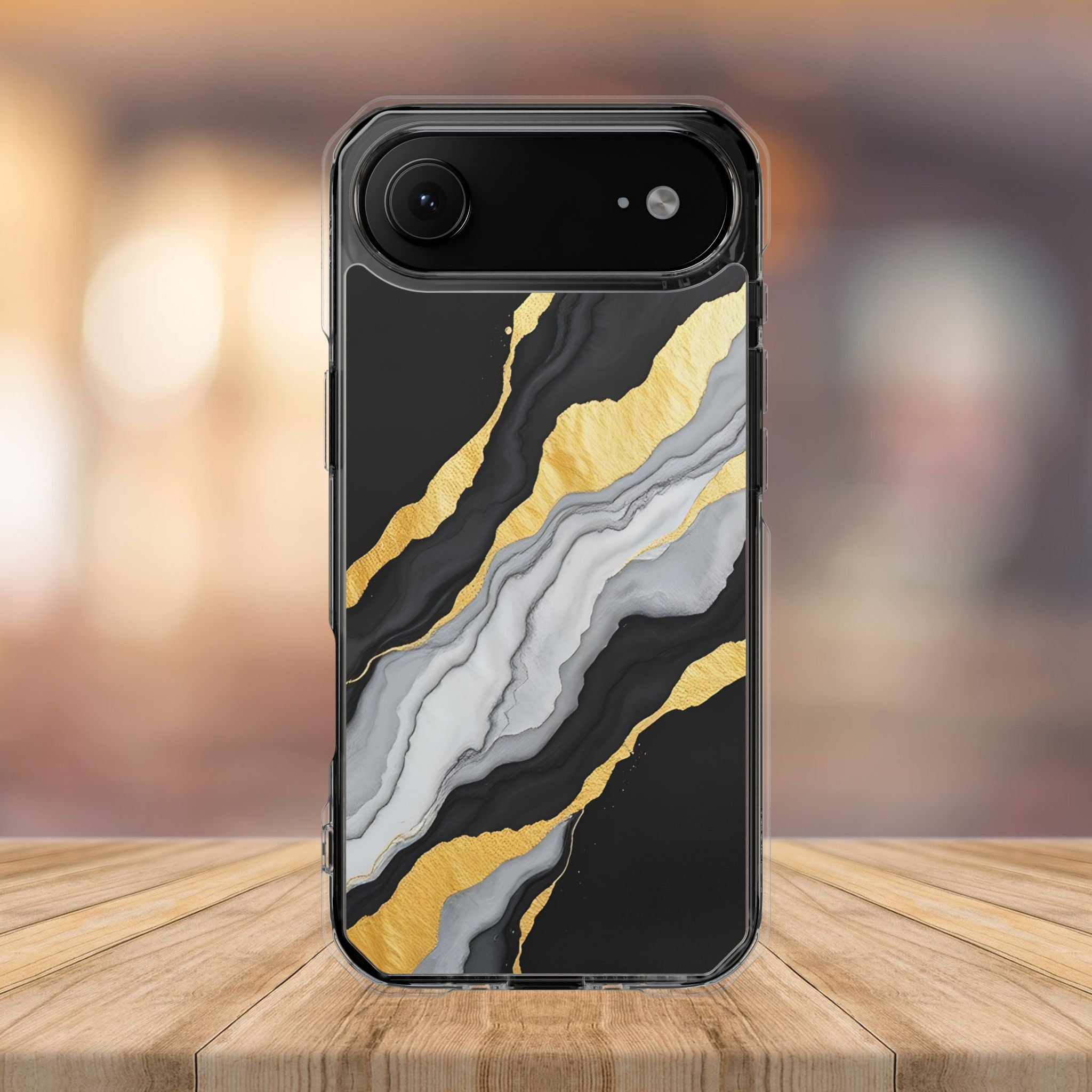 Luxury Black and Gold Marble Magnetic Phone Case for iPhone 14-17