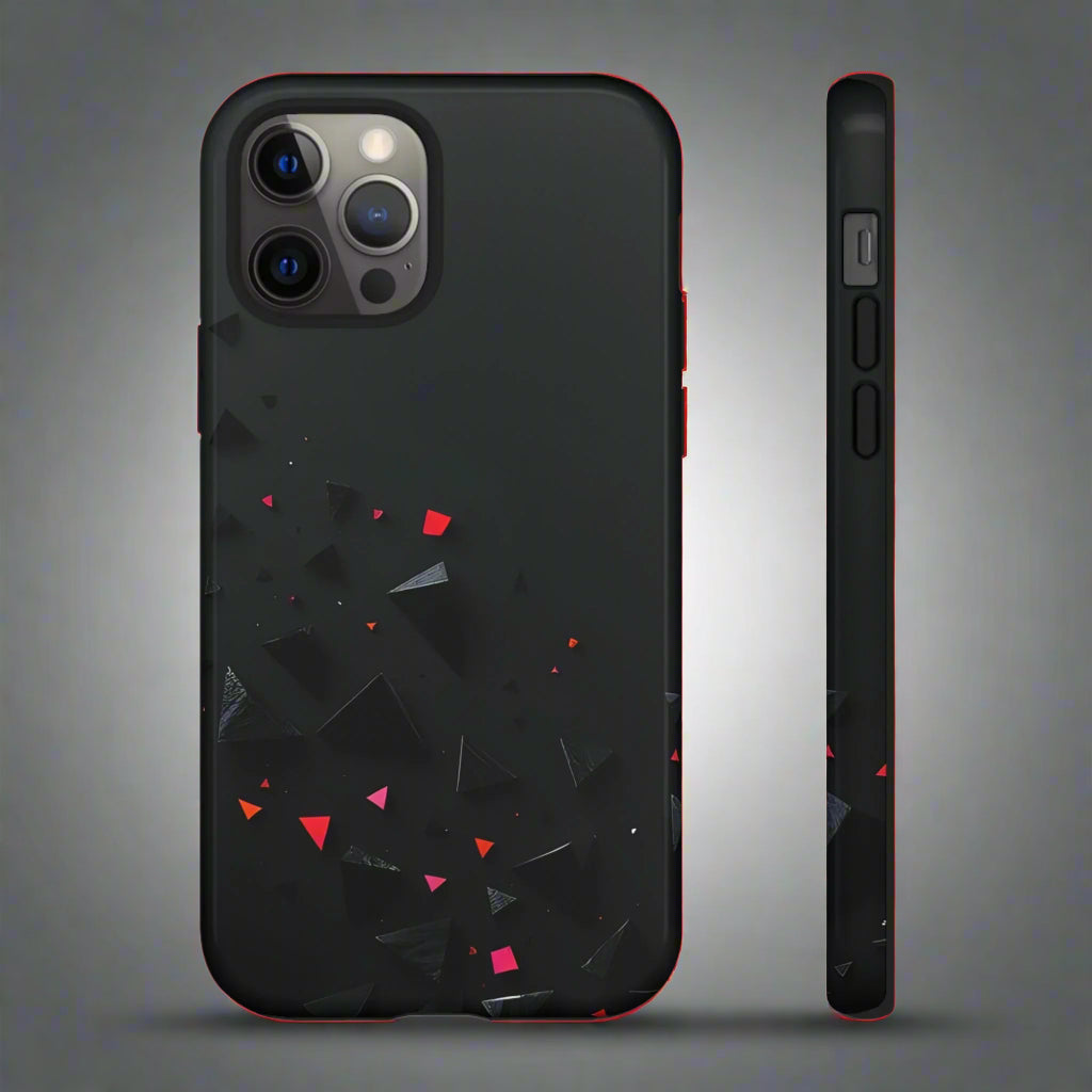 Black and Red Neon Phone Case for iPhone 8-16 and Pixel up to 9 Models - KarArmDesign