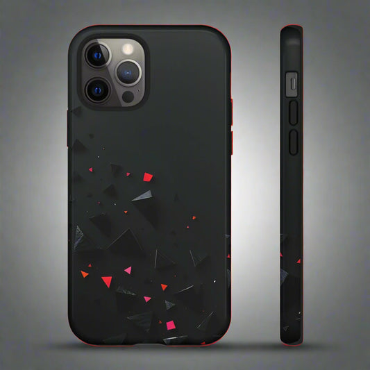 Black and Red Neon Phone Case for iPhone 8-16 and Pixel up to 9 Models - KarArmDesign