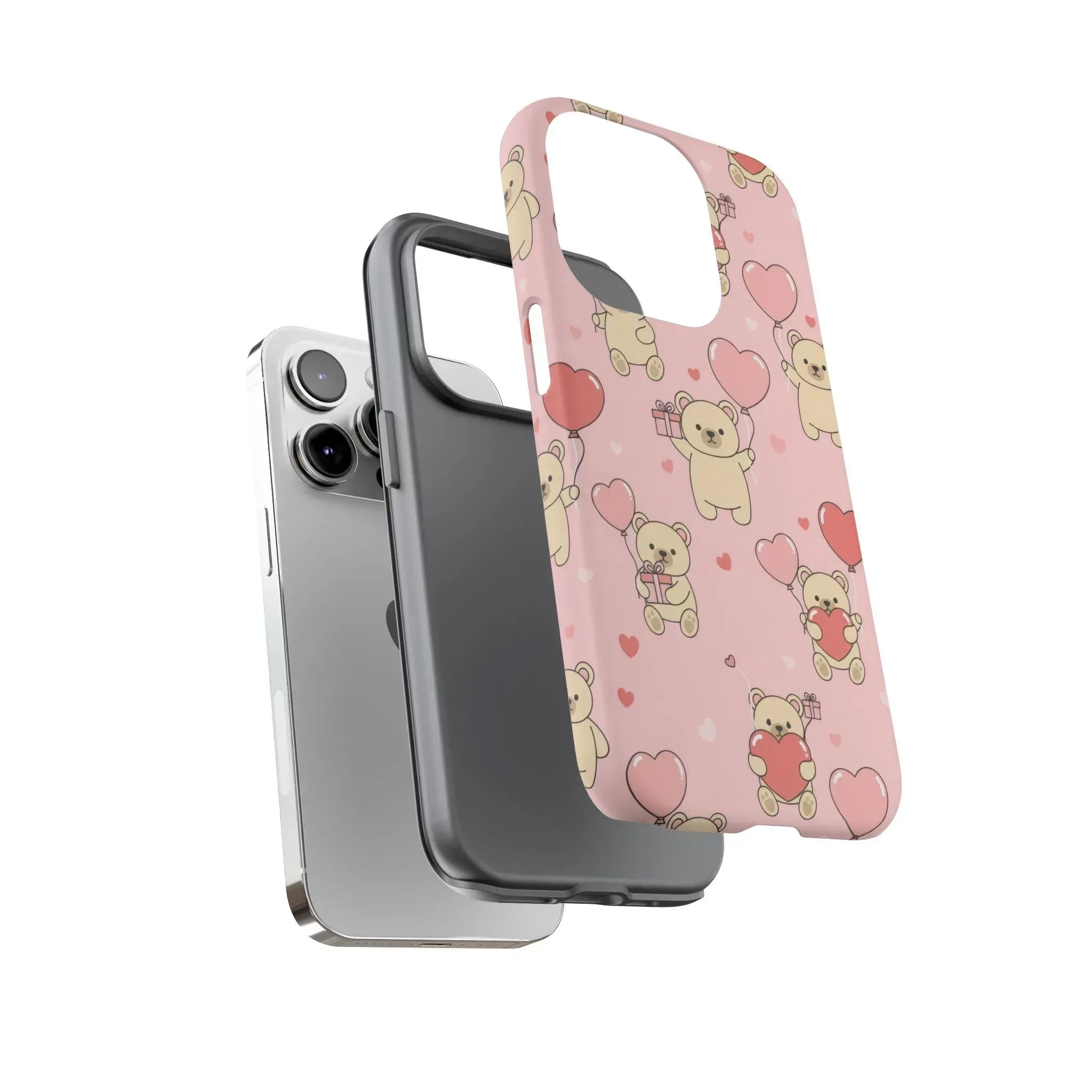 Teddy's Valentine Parade Phone Case for iPhone 11-17 and Galaxy S21-S25 - KARARMDESIGN