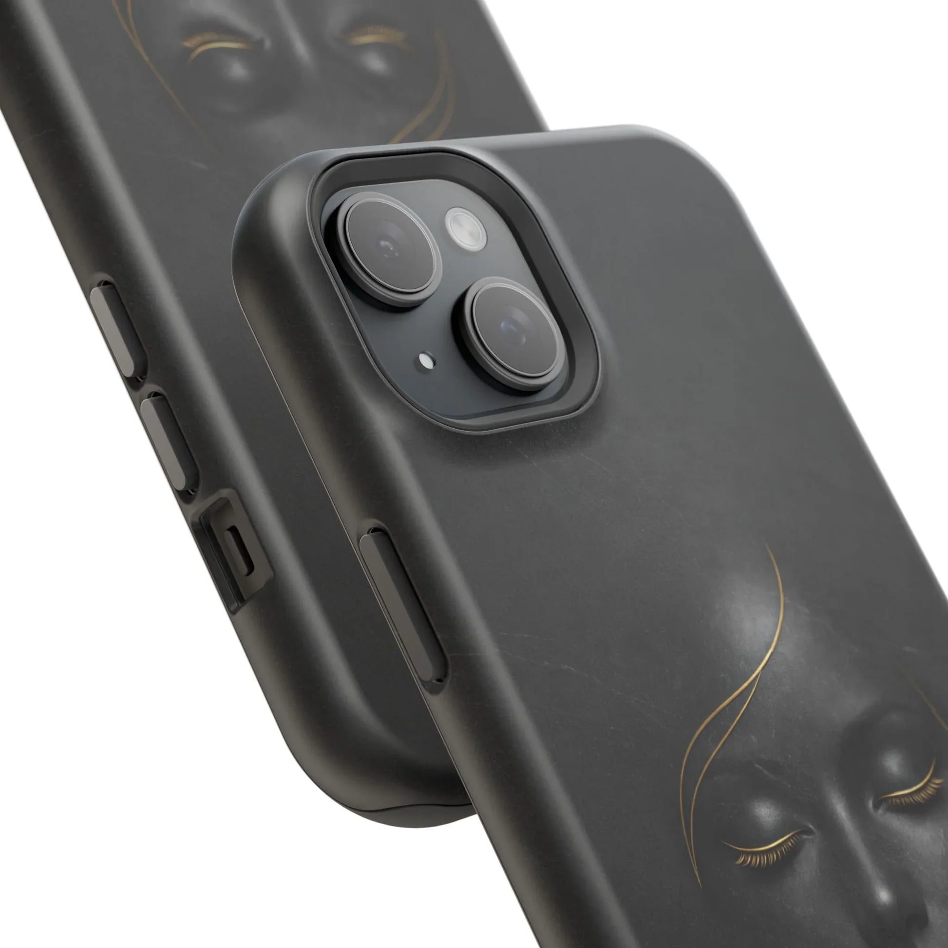 Black Gold Face Phone Case for iPhone 13-17 - KARARMDESIGN