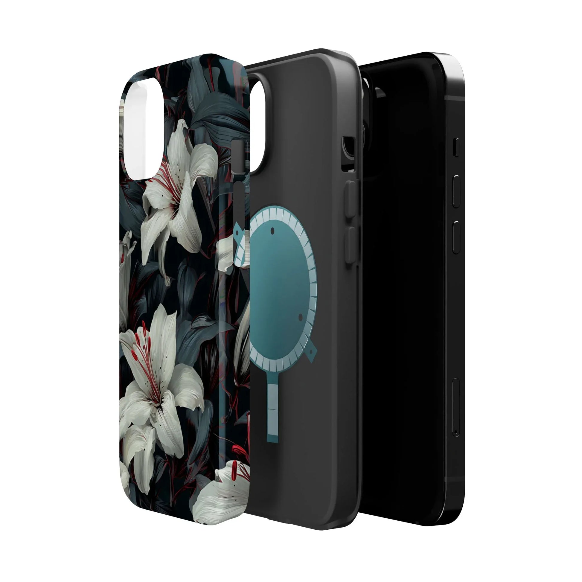 White Lily Floral Phone Case for iPhone 13-17 - KARARMDESIGN
