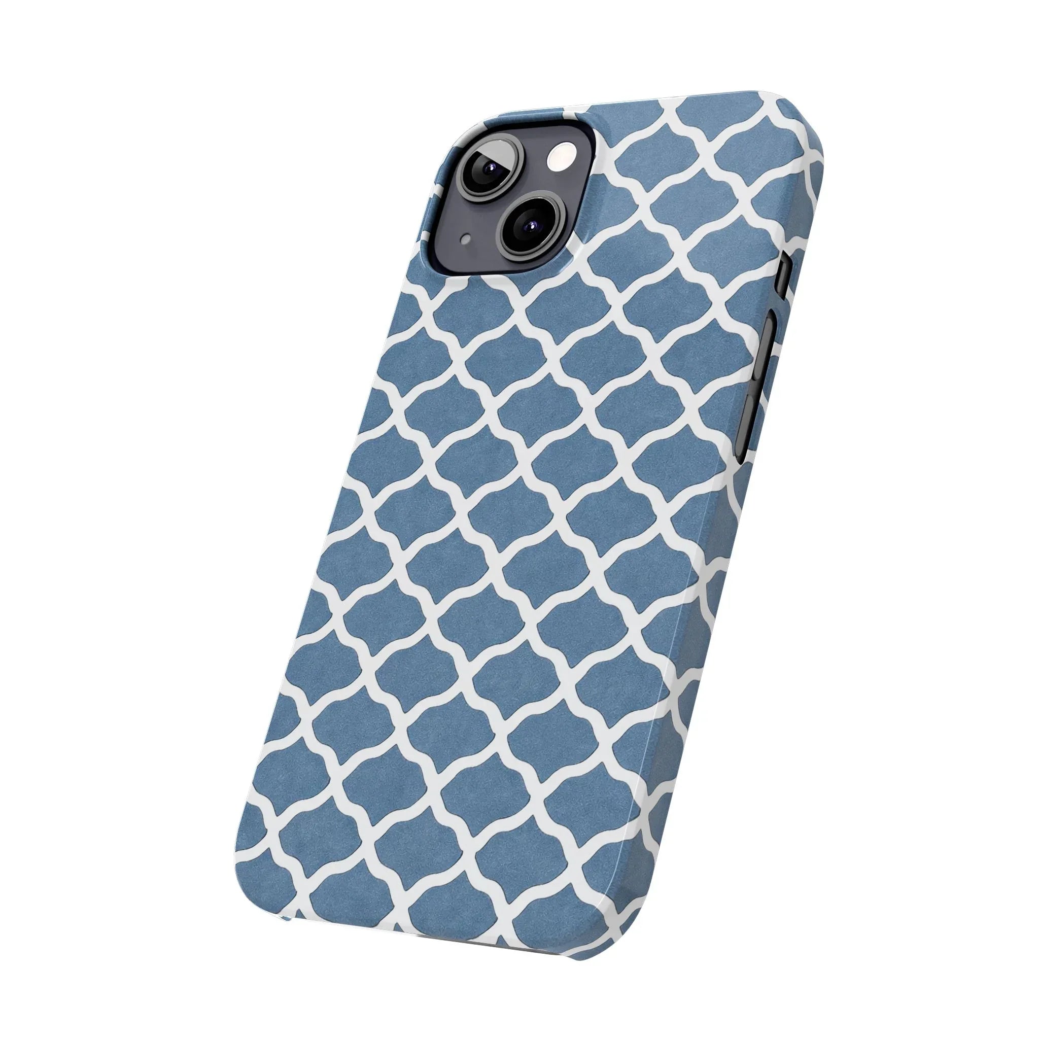 Azure Lattice Pattern Phone Case Slim Phone Cases for iPhone 11-17 - KARARMDESIGN