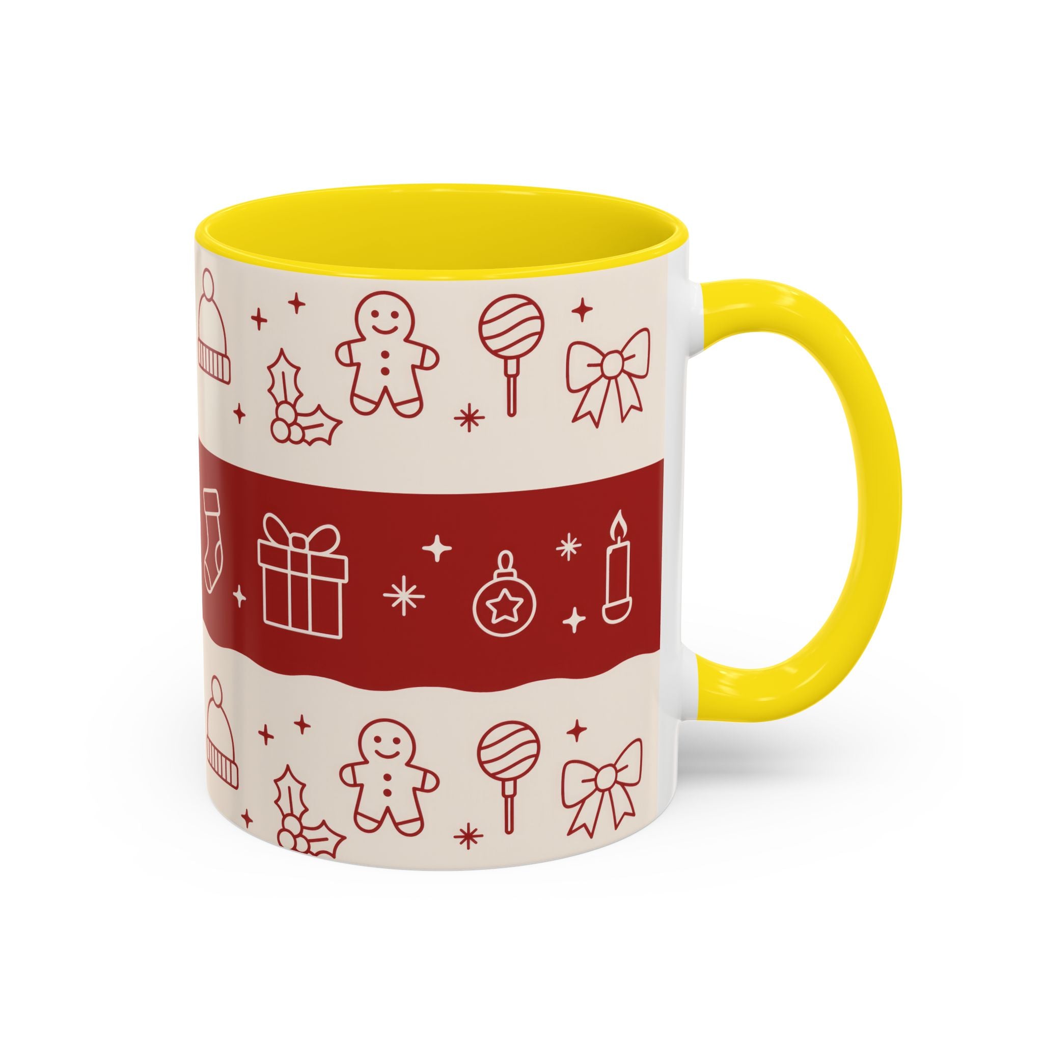 Holiday Cheer Icons Mug - Accent Coffee Mug (11, 15oz)