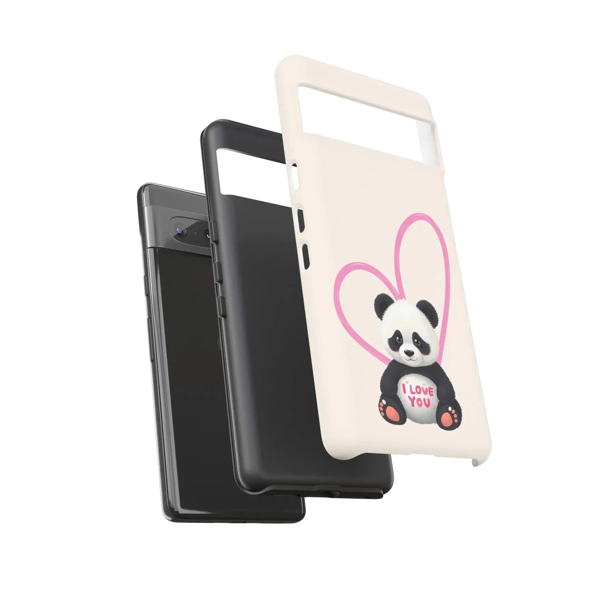 Cute Panda Heart Love Phone Case for Google Pixel up to 9 - KARARMDESIGN