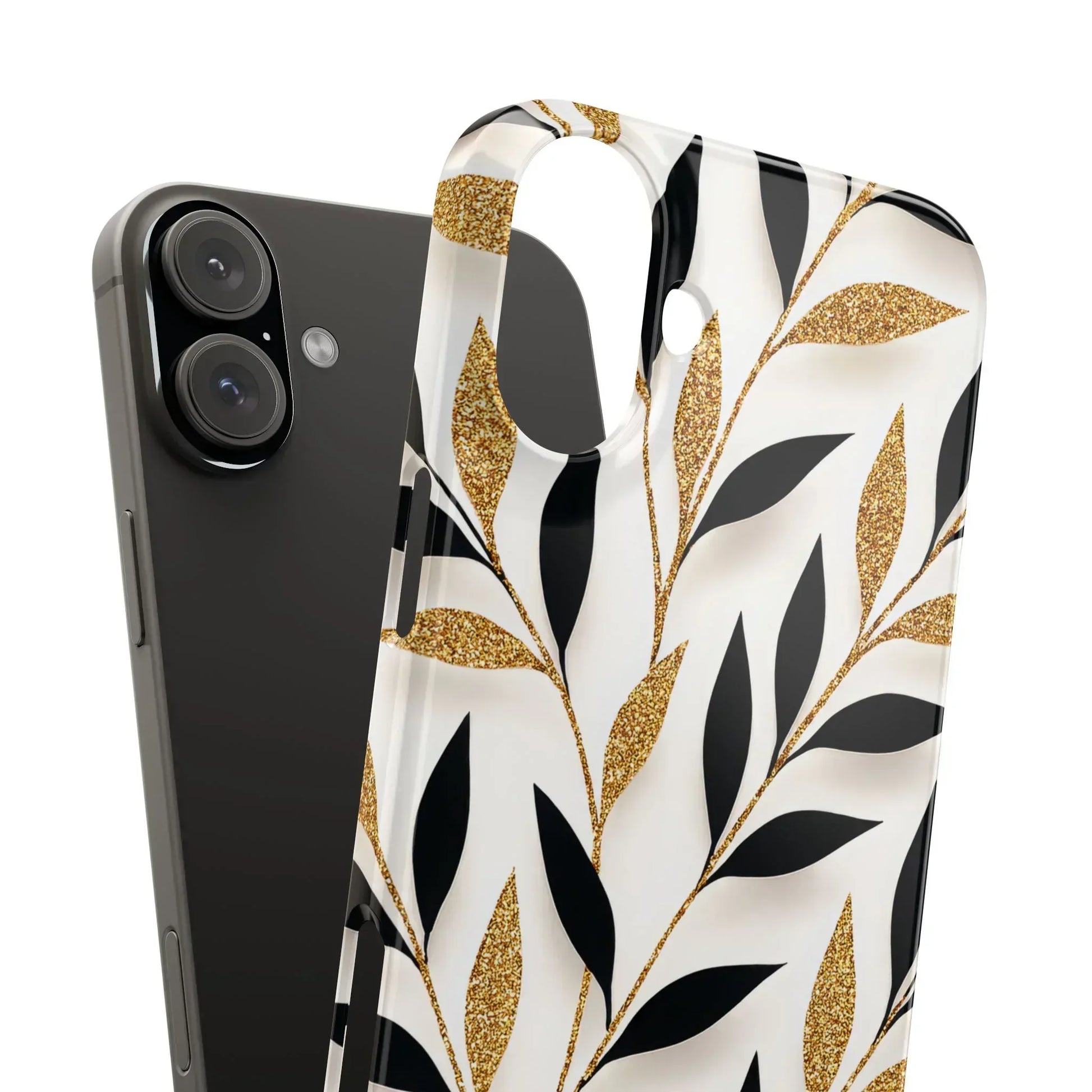 Botanical Gold Leaf Phone Case for iPhone 11-17 - KARARMDESIGN