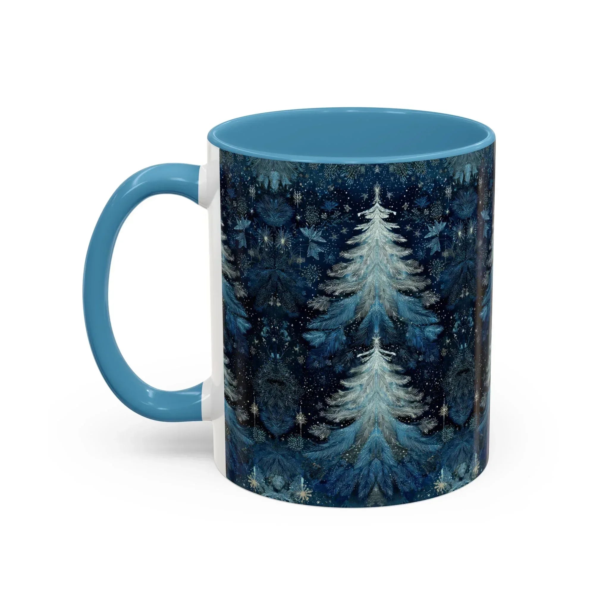 Blue Christmas Tree Accent Coffee Mug - KARARMDESIGN