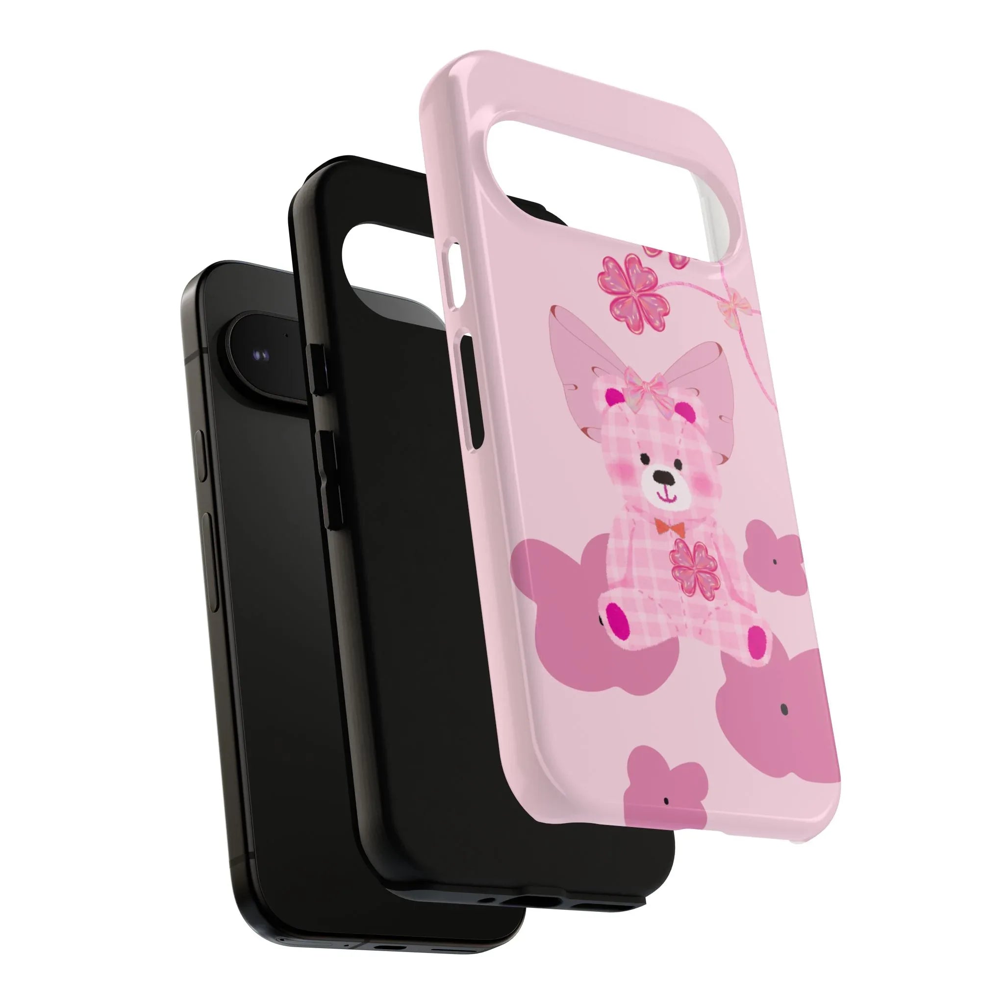 Pink Teddy Bear Phone Cases for iPhone, Pixel and Galaxy - KARARMDESIGN