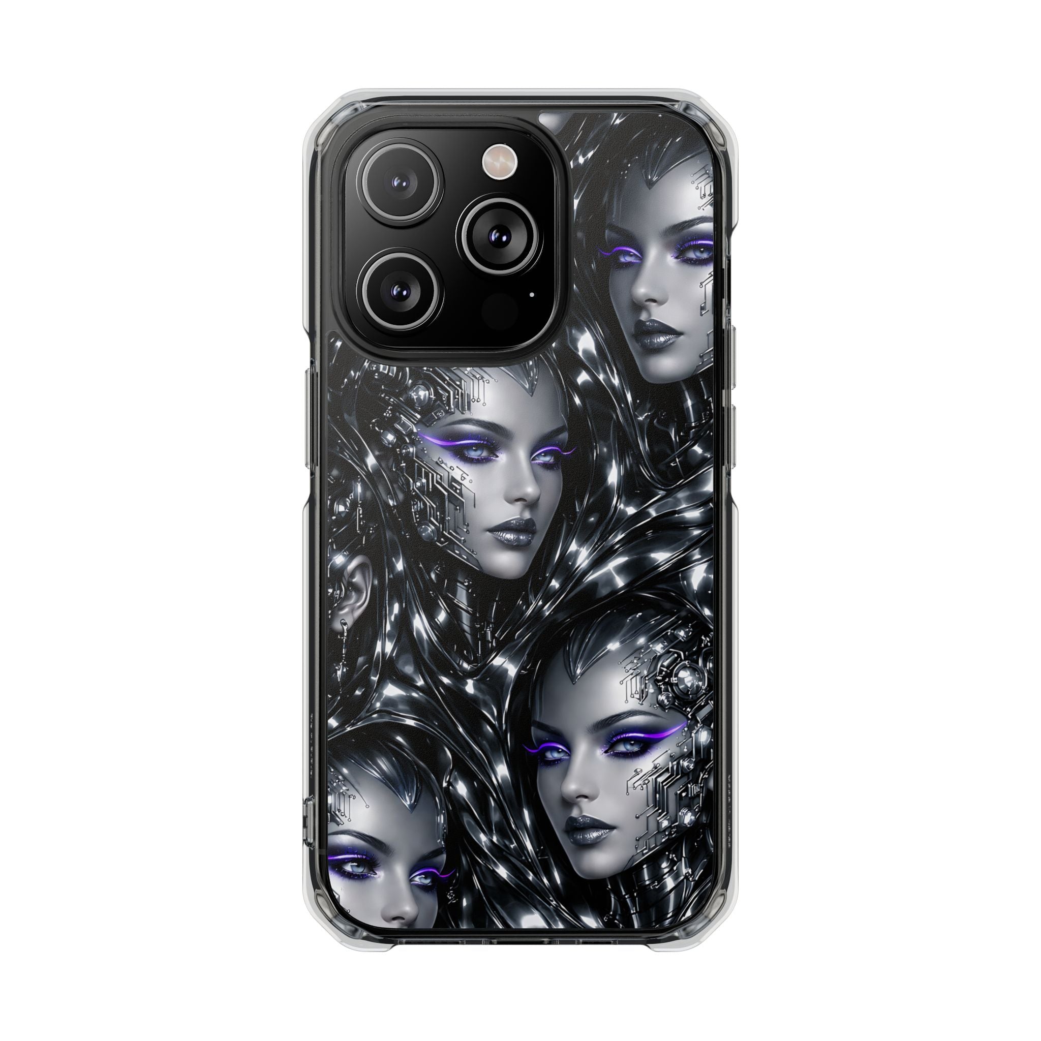 Cyber Chrome Women Phone Case for iPhone 14-17