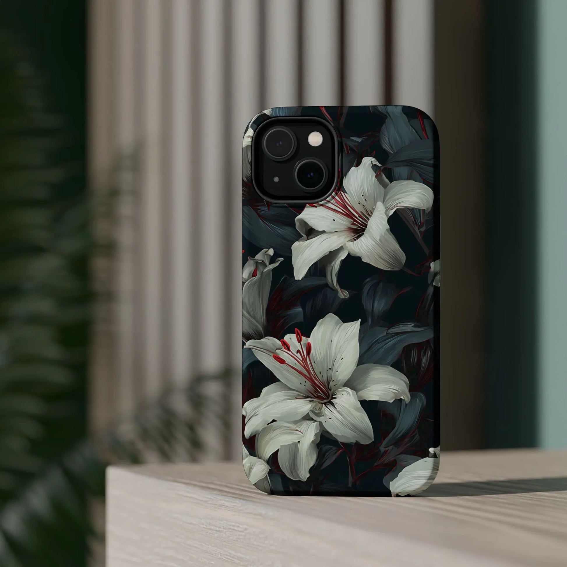 White Lily Floral Phone Case for iPhone 13-17 - KARARMDESIGN
