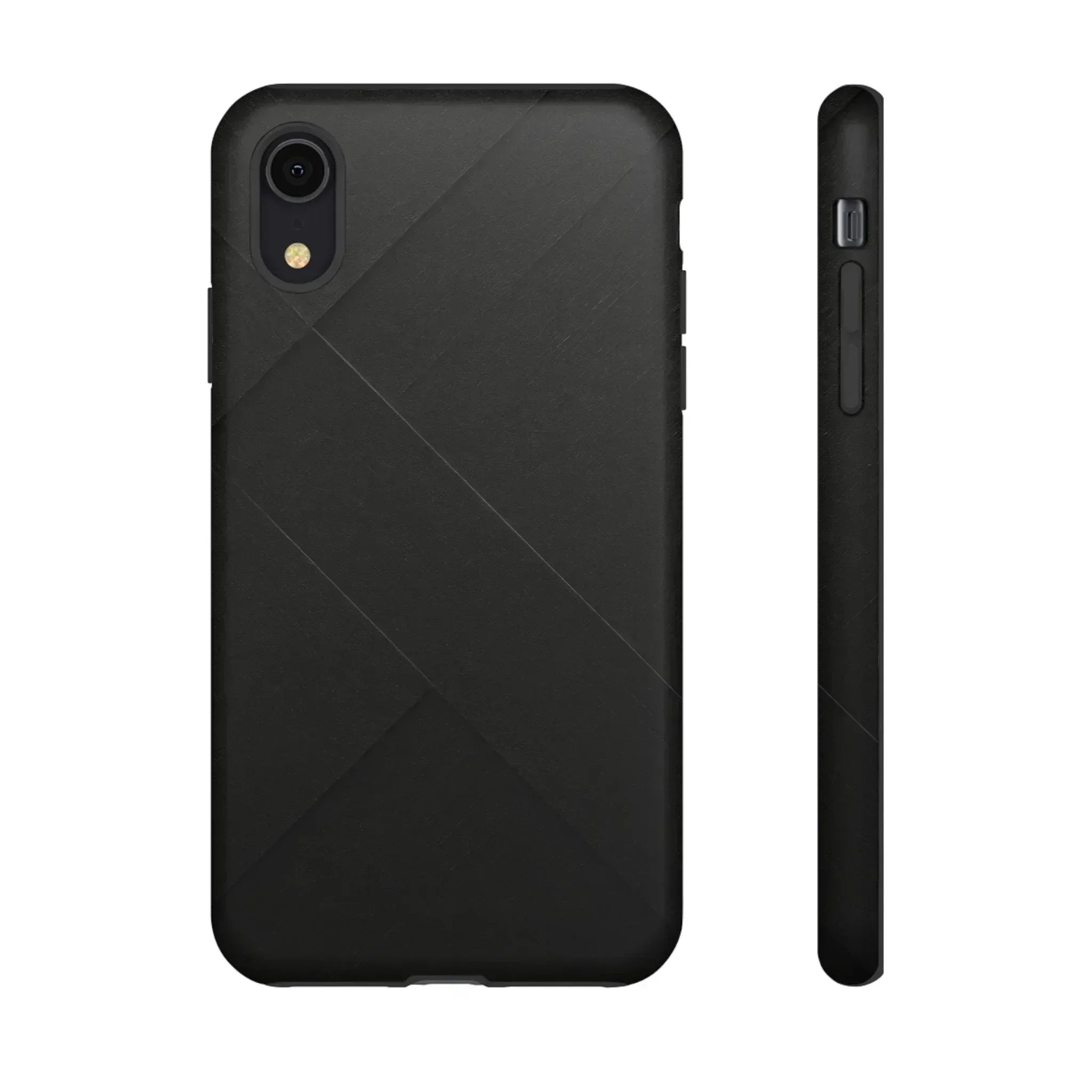 Matte Black Diagonal Line Phone Case for iPhone 8-16 and Galaxy S10-S25 - KARARMDESIGN
