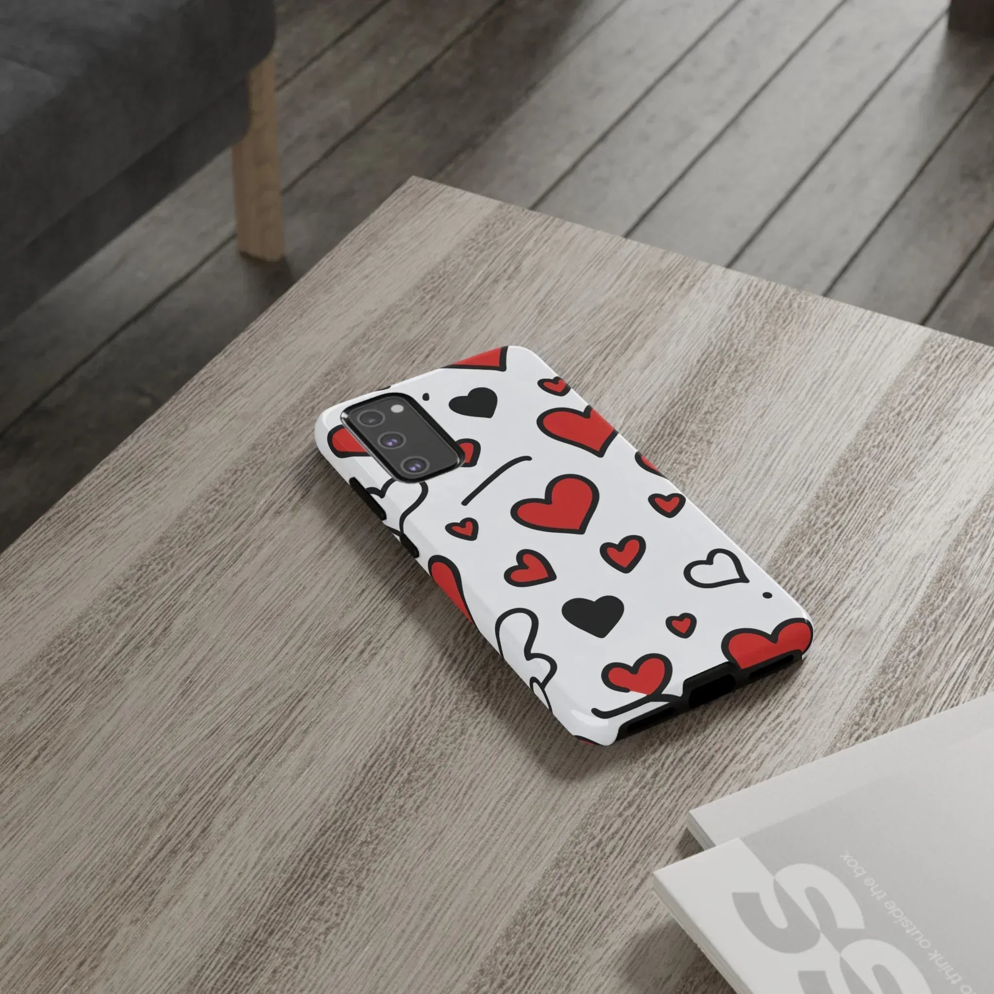 Scattered Hearts Phone Case for iPhone 11-17 and Galaxy S10-S25 - KARARMDESIGN