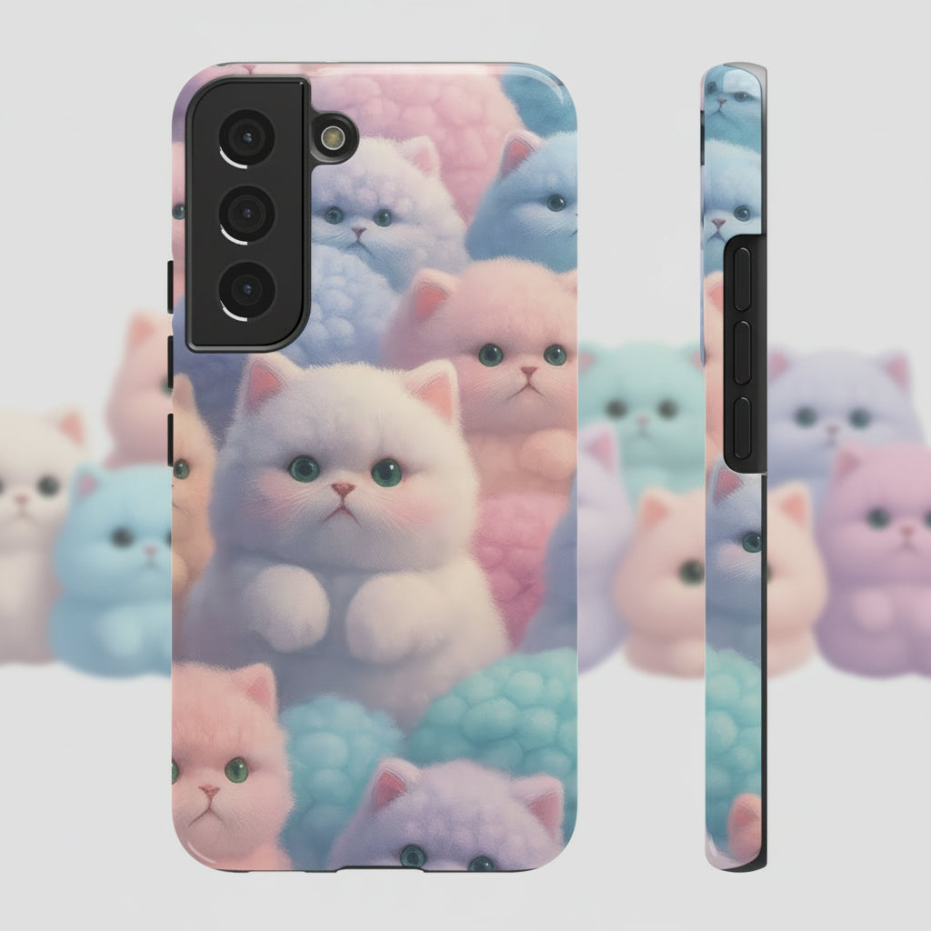 Pastel Kitten Phone Case for iPhone 8-17 and Samsung Galaxy S10-S25 Models - KARARMDESIGN