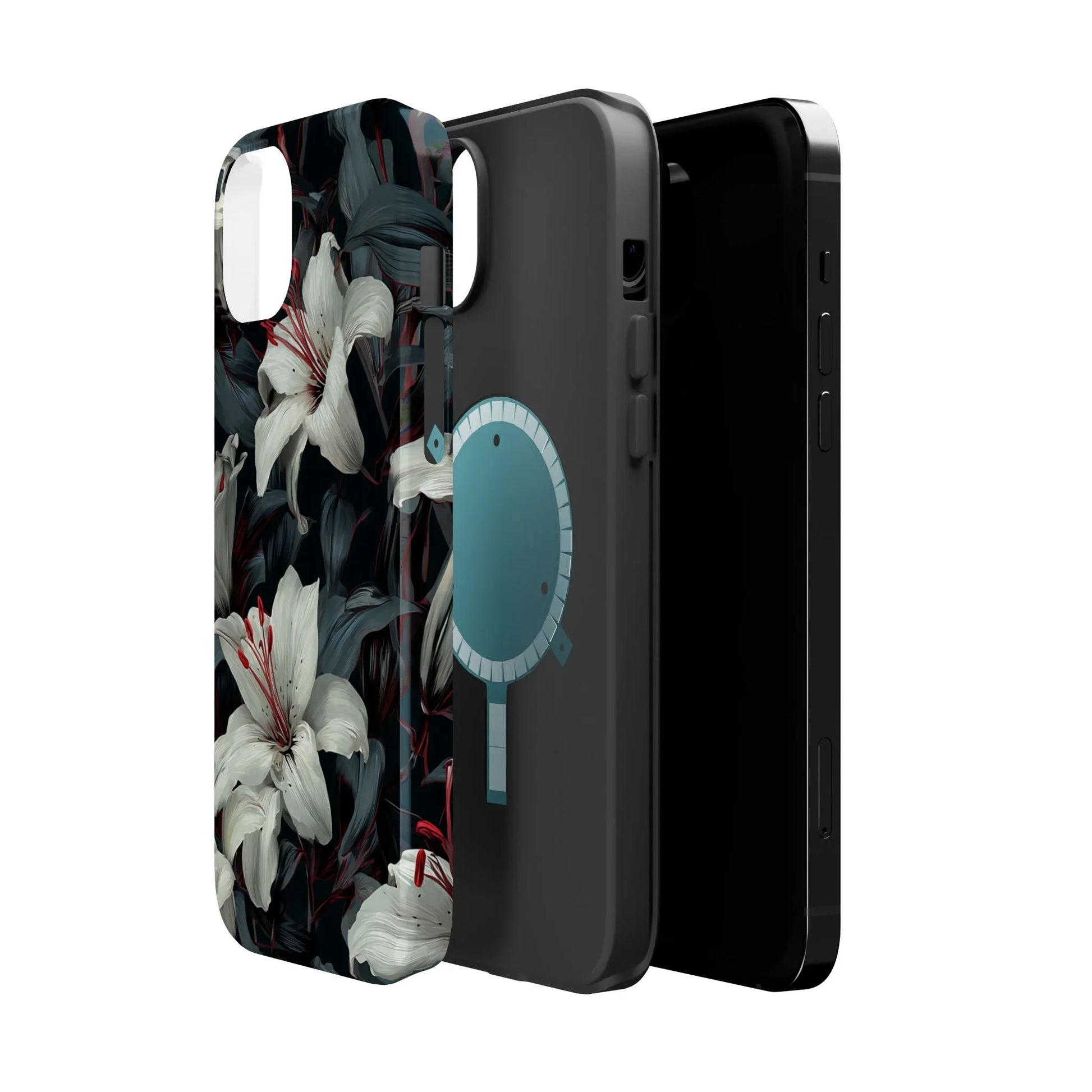White Lily Floral Phone Case for iPhone 13-17 - KARARMDESIGN