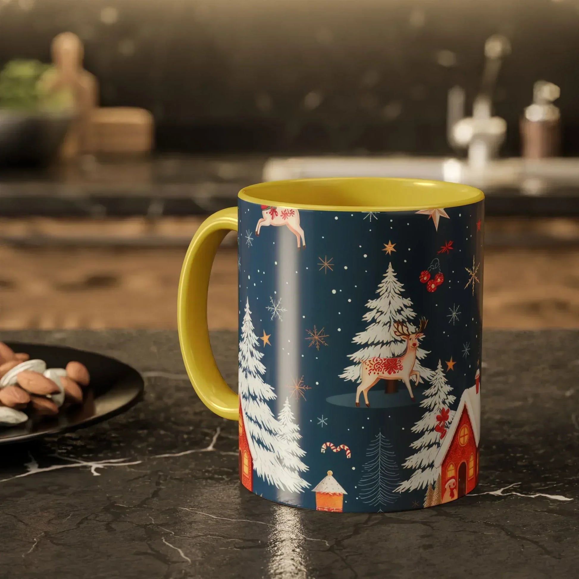 Dark Blue Christmas Mug - Colorful Mugs (11oz, 15oz) - KARARMDESIGN