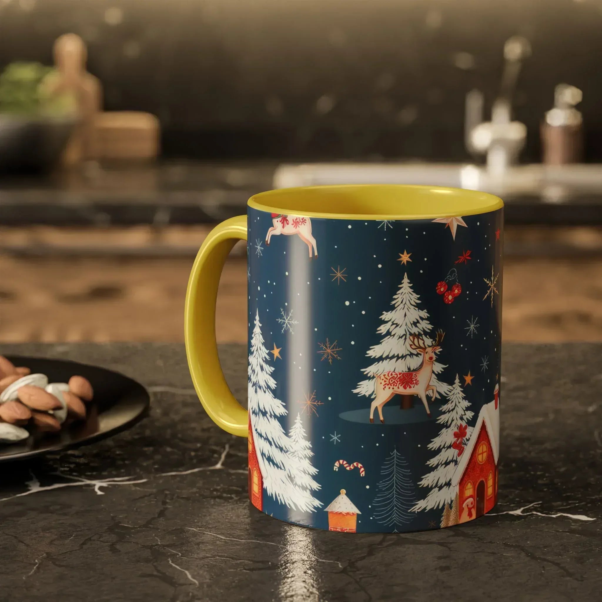 Dark Blue Christmas Mug - Colorful Mugs (11oz, 15oz) - KARARMDESIGN