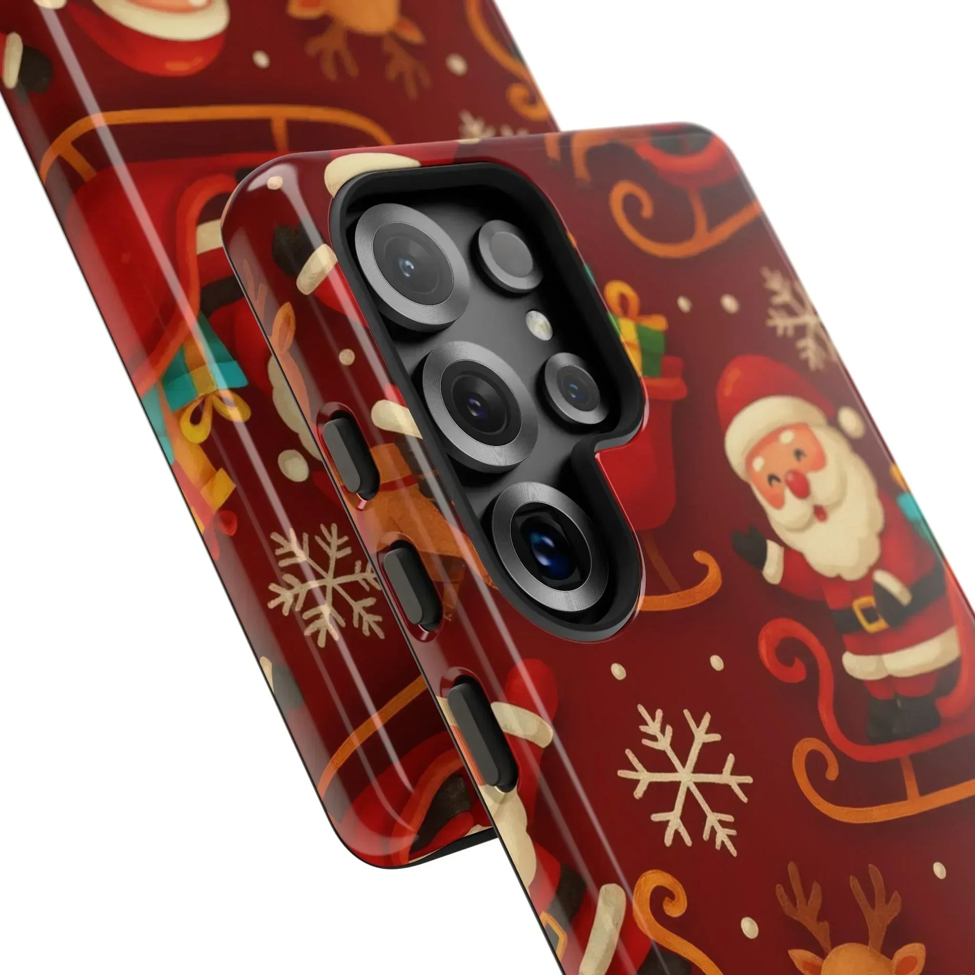 Santa Sleigh Ride Phone Case for iPhone 11-17 and Galaxy S10-S25 - KARARMDESIGN