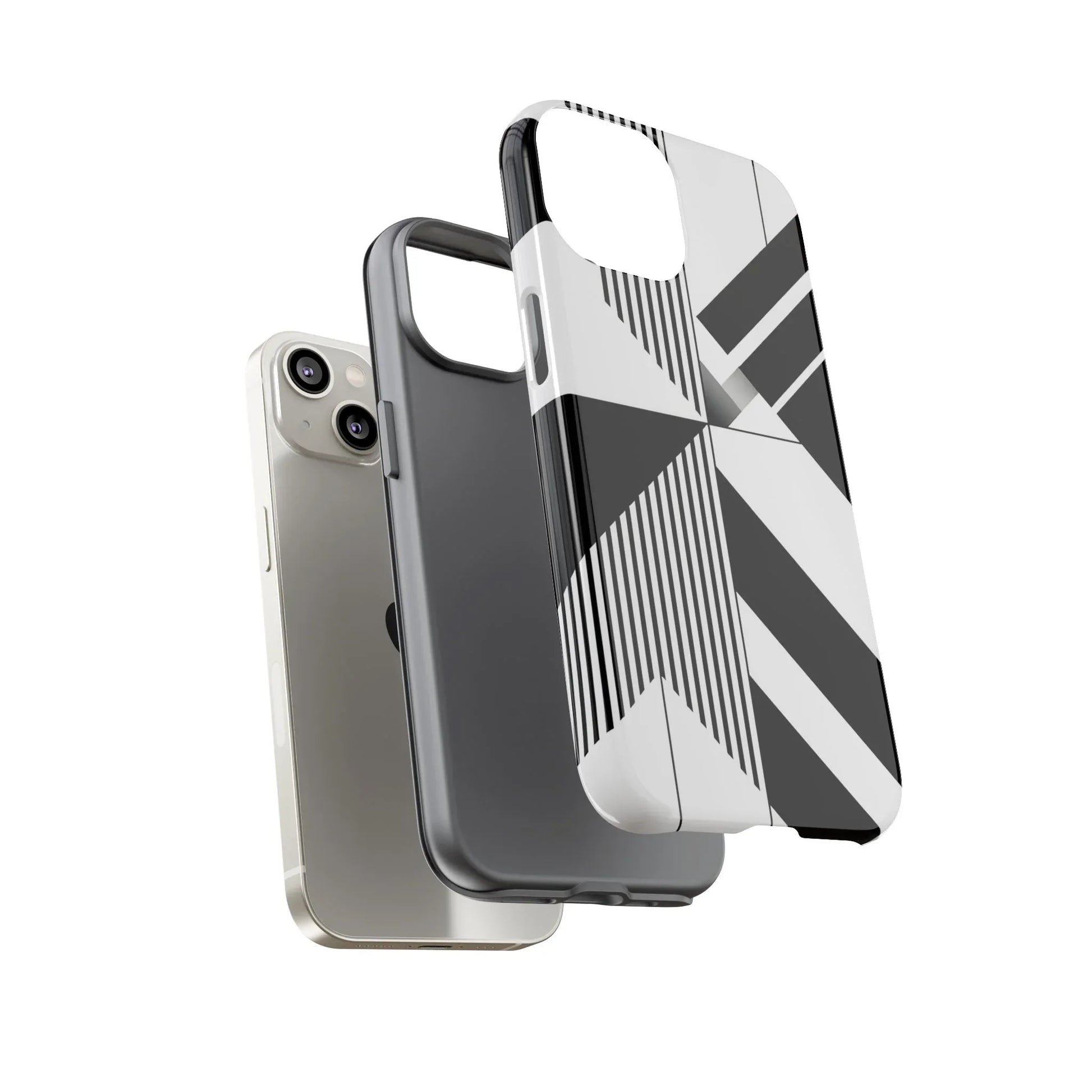 Monochrome Tough Phone Case for iPhone 11-16 and Galaxy S20–S25 - KARARMDESIGN
