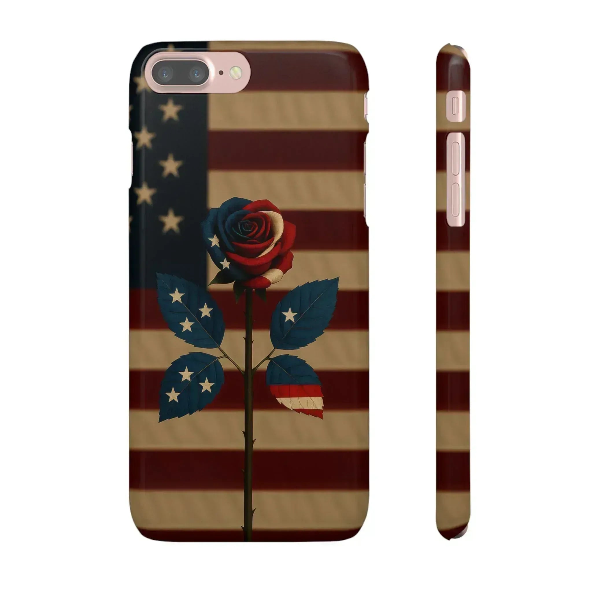 American Rose Flag Phone Case for iPhone 8-16 and Galaxy S10-S24 - KARARMDESIGN