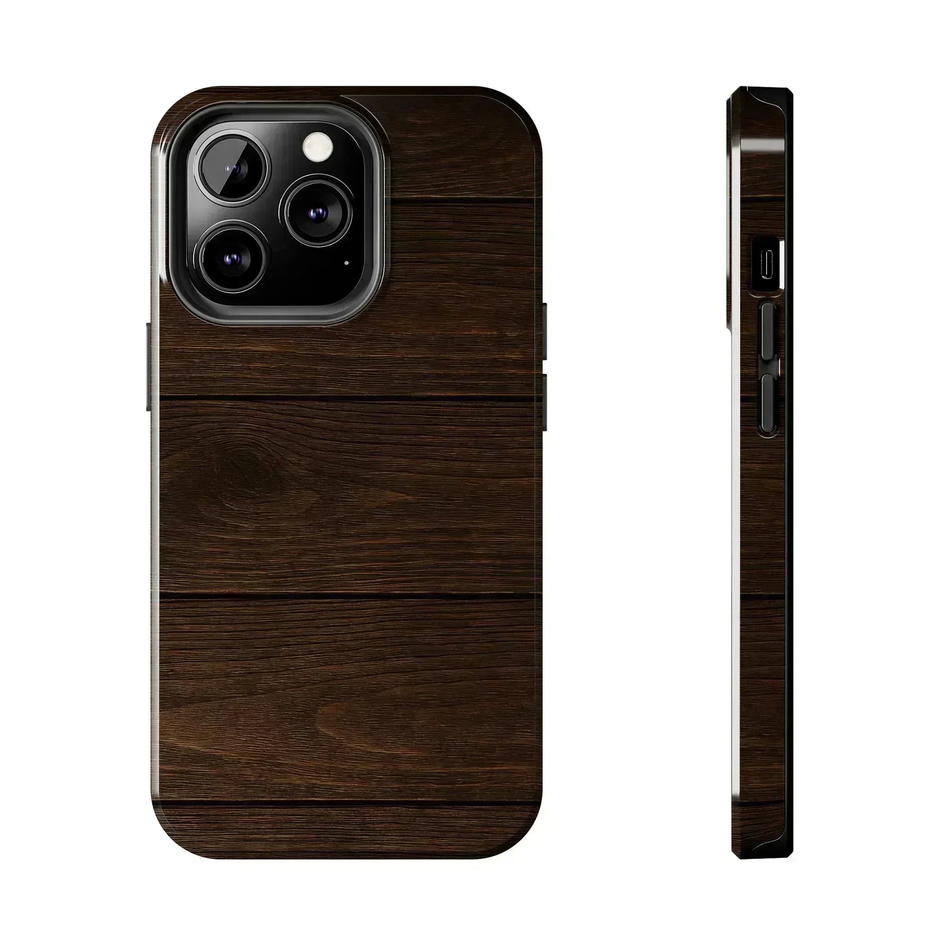 Dark Wood Grain Phone Case for iPhone and Galaxy - KARARMDESIGN