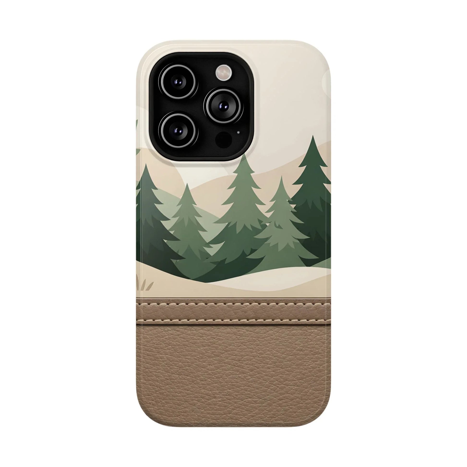 Forest Leather Phone Case for iPhone 11-17 and Galaxy S21-S25 - KARARMDESIGN