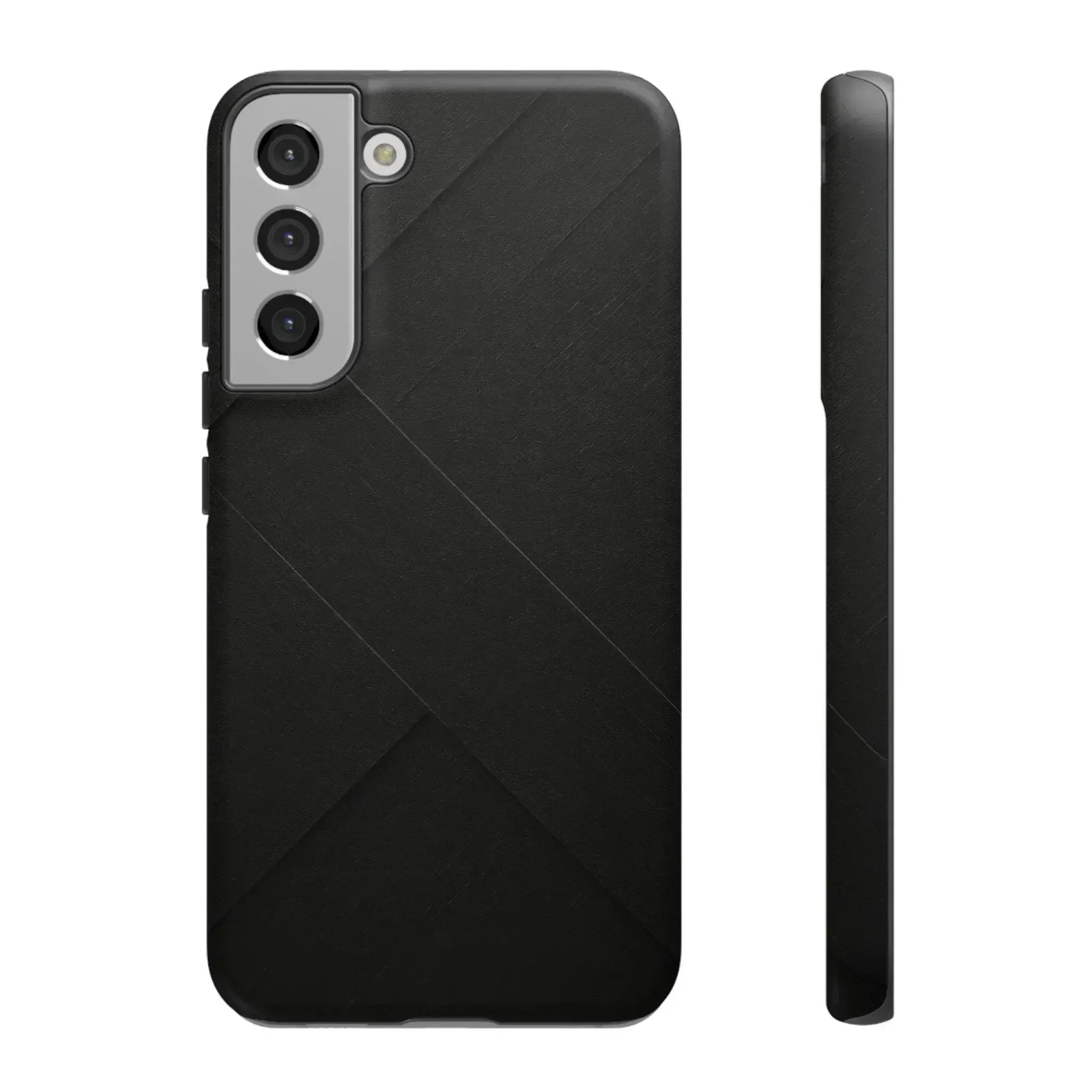 Matte Black Diagonal Line Phone Case for iPhone 8-16 and Galaxy S10-S25 - KARARMDESIGN