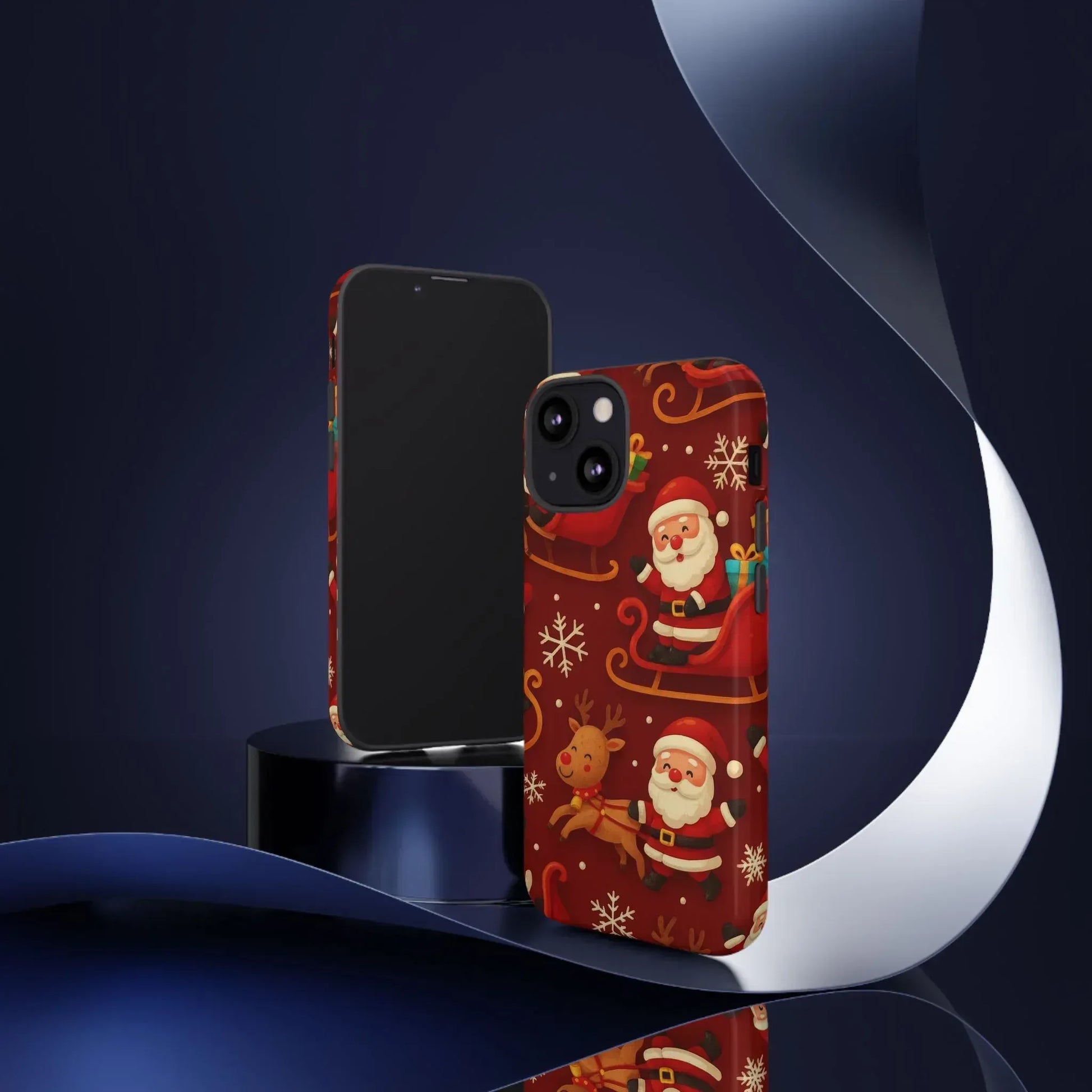 Santa Sleigh Ride Phone Case for iPhone 11-17 and Galaxy S10-S25 - KARARMDESIGN