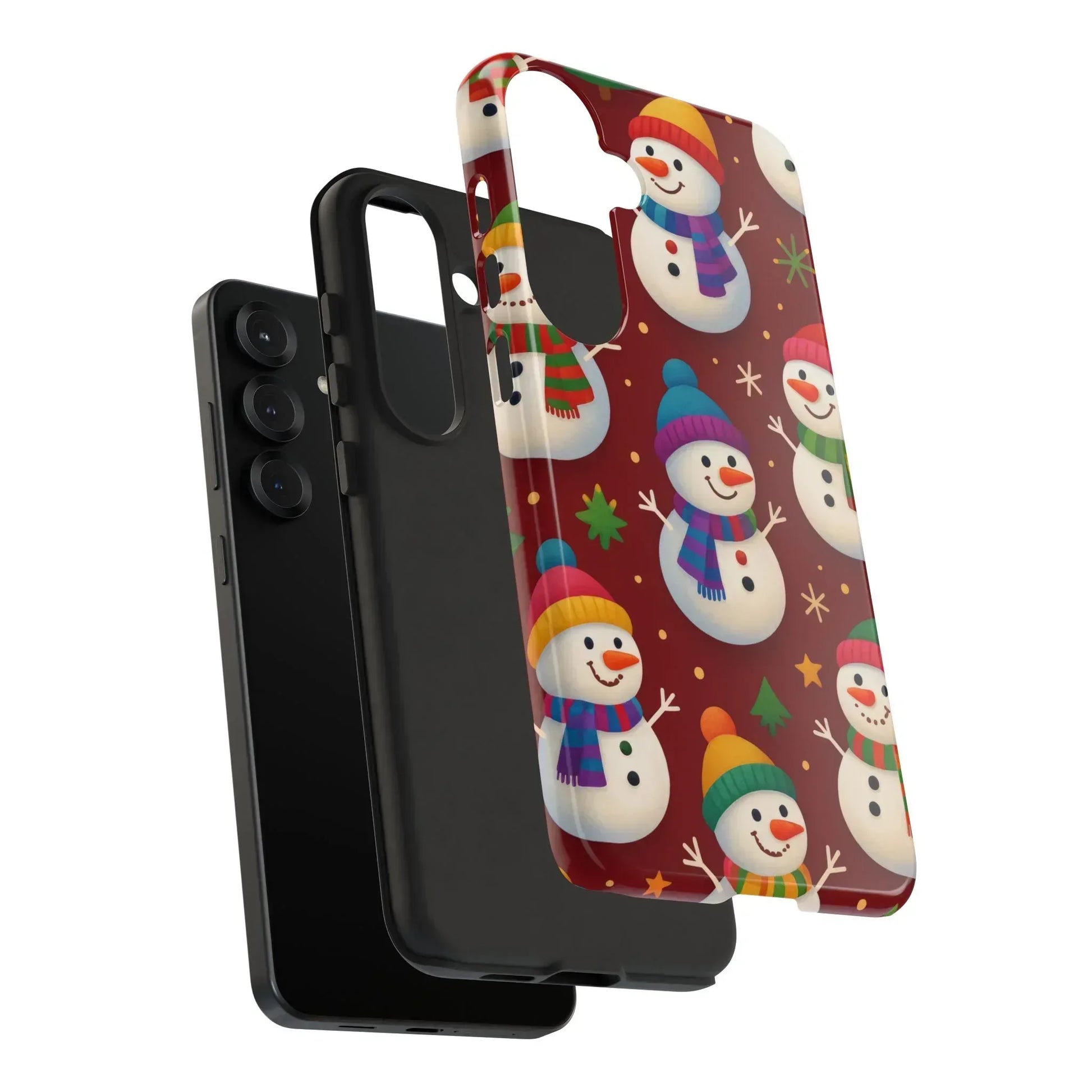 Festive Snowmen Parade Phone Case for iPhone 11–17 and Galaxy S10–S25 - KARARMDESIGN