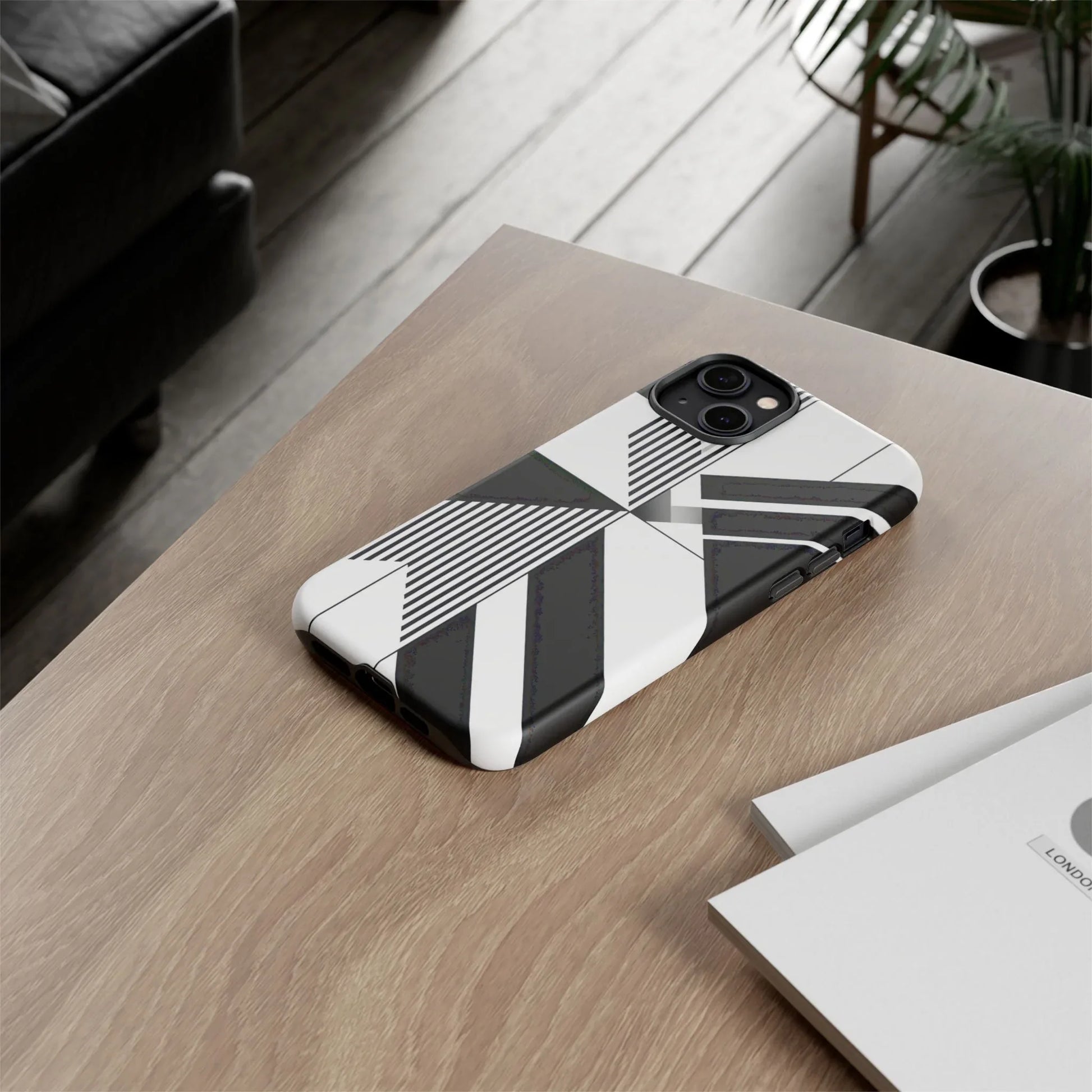 Monochrome Tough Phone Case for iPhone 11-16 and Galaxy S20–S25 - KARARMDESIGN