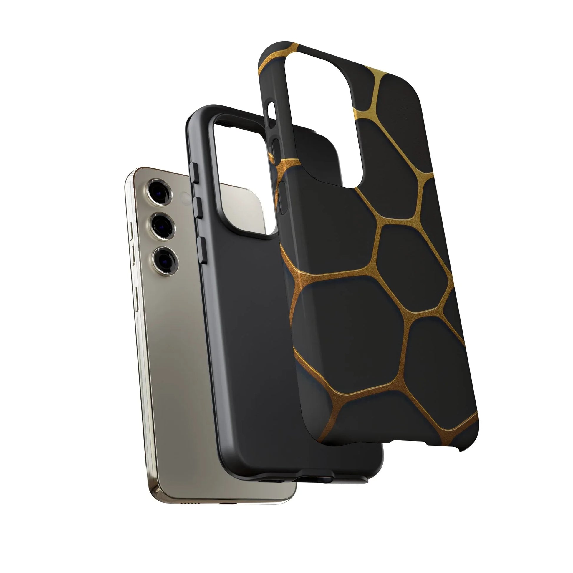 Golden Cellscape Phone Case for iPhone 8-17 and Galaxy S20-S25 - KARARMDESIGN