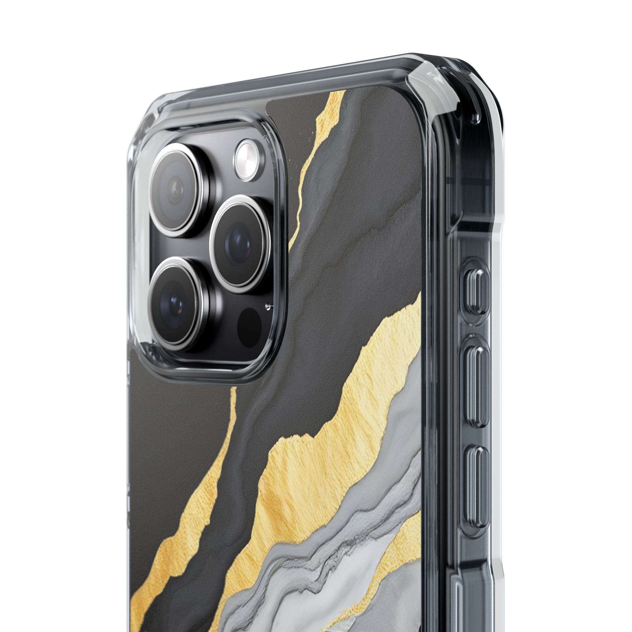 Luxury Black and Gold Marble Magnetic Phone Case for iPhone 14-17