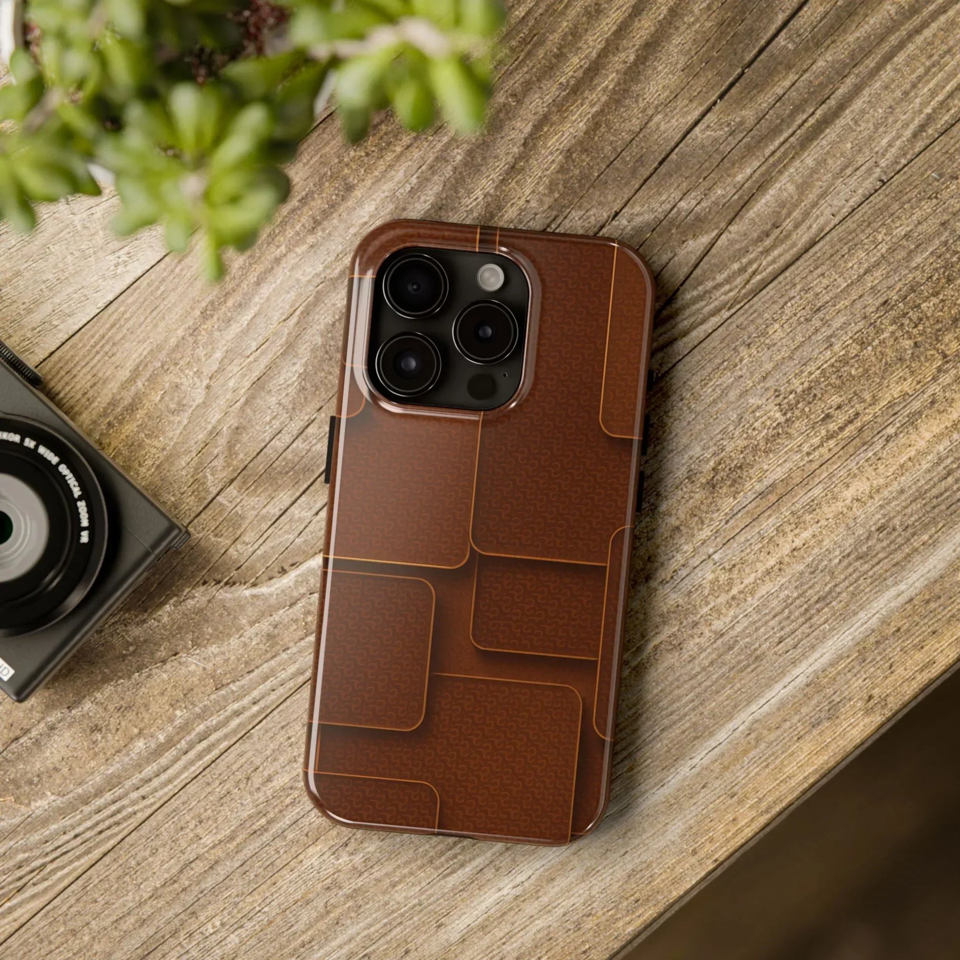 Textured Brown Phone Case for iPhone 7-16 and Samsung Galaxy S21-S24 Models - KarArmDesign