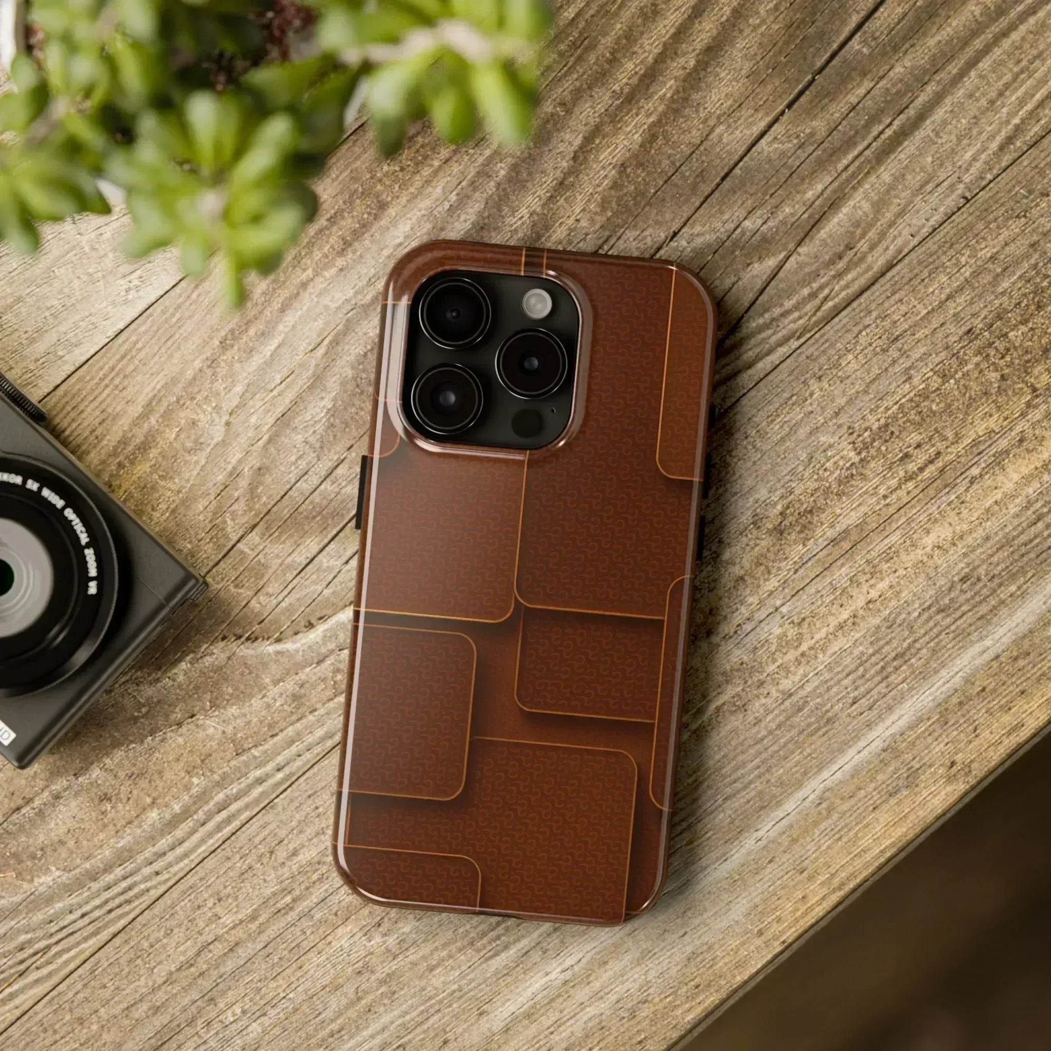 Textured Brown Phone Case for iPhone 7-16 and Samsung Galaxy S21-S24 - KARARMDESIGN