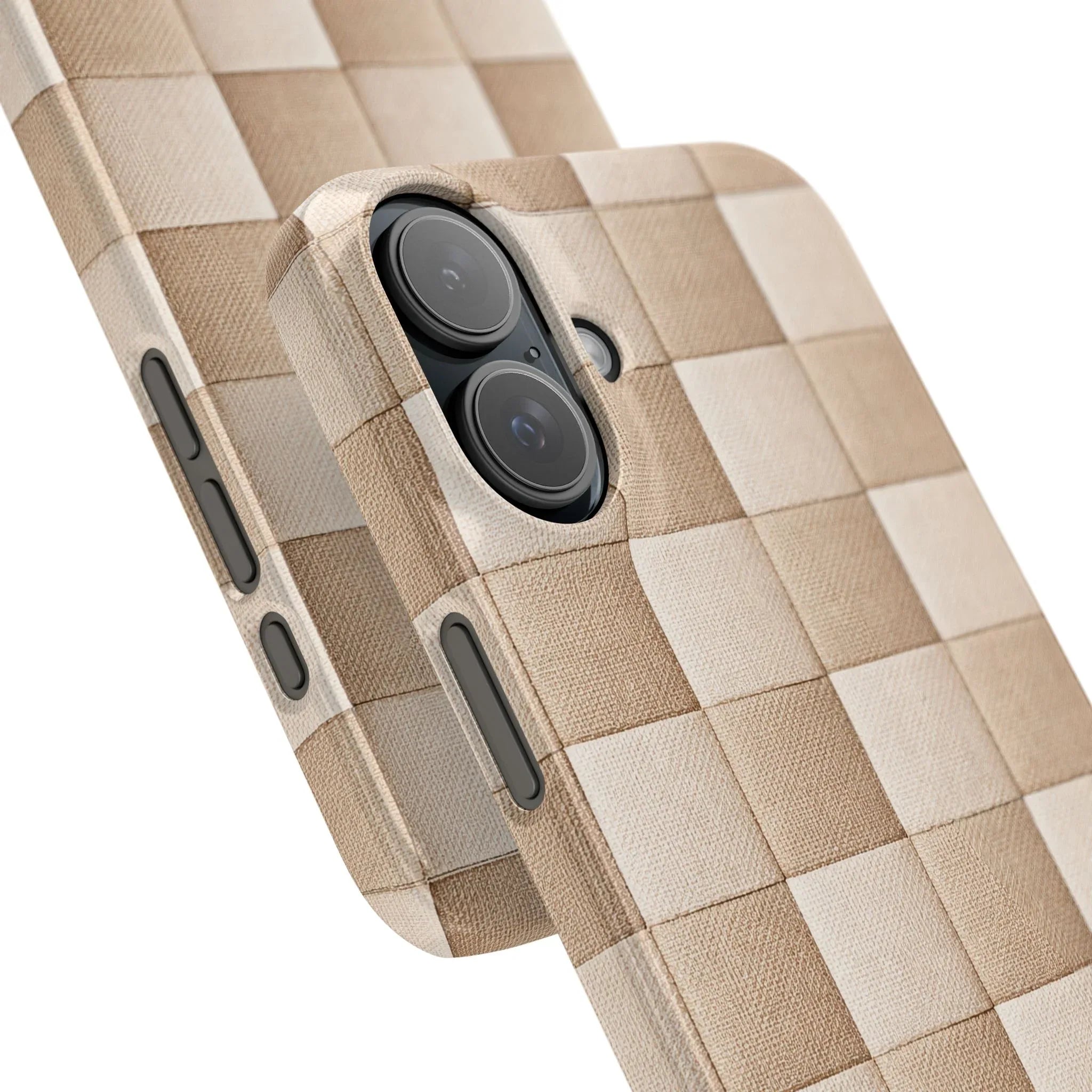 Beige Woven Phone Case for iPhone 11-17 and Galaxy S20-S25 - KARARMDESIGN