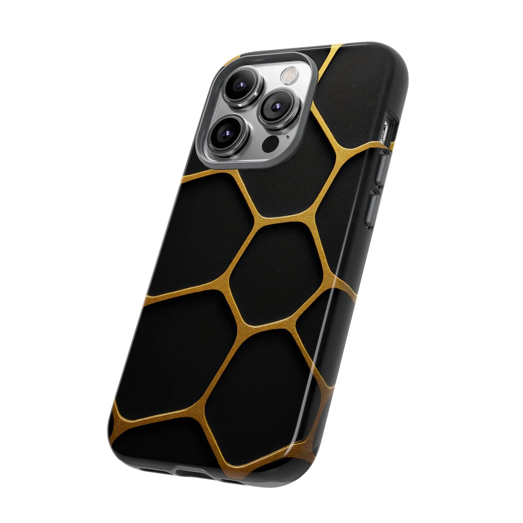 Golden Cellscape Phone Case for iPhone 8-17 and Galaxy S20-S25 - KARARMDESIGN