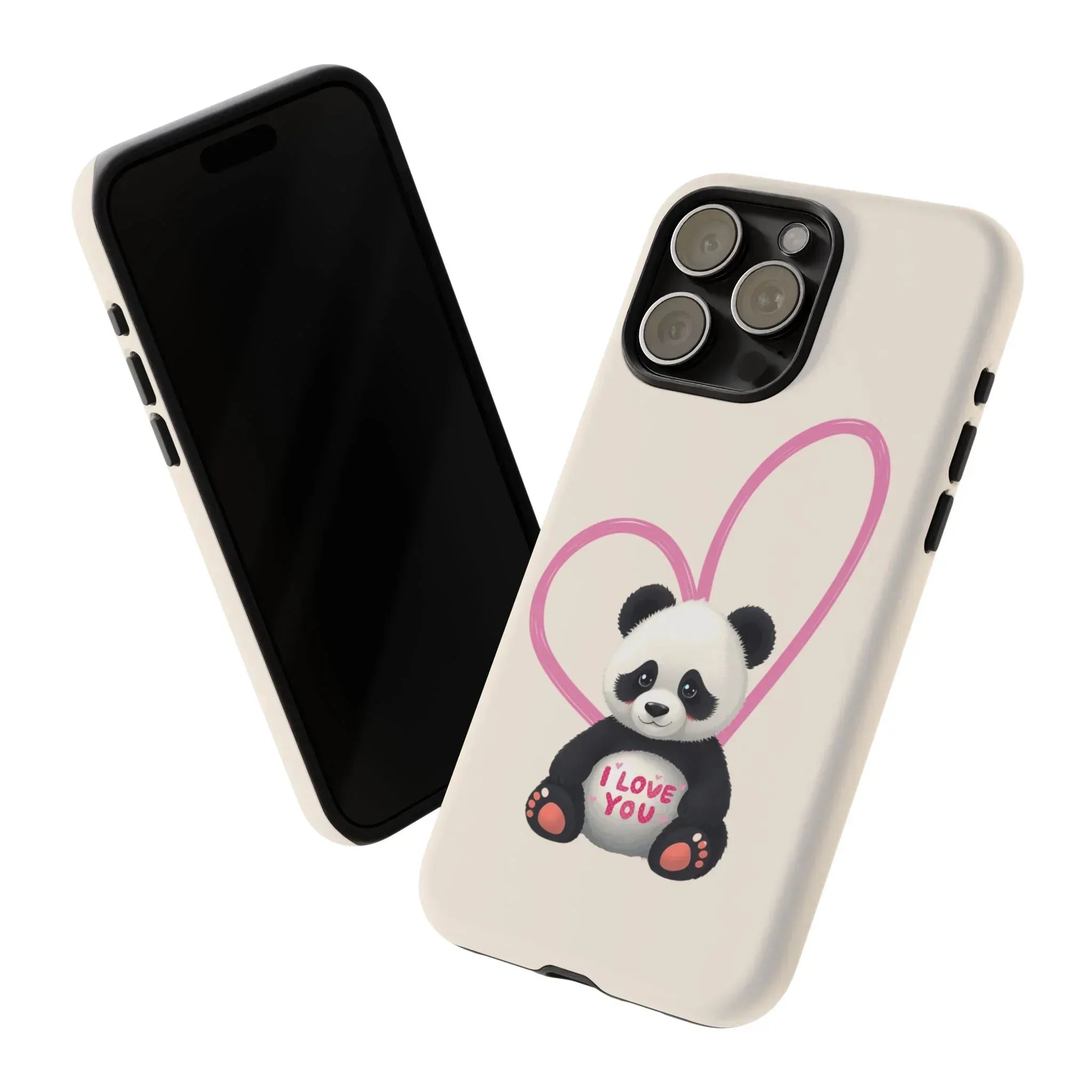 Cute Panda Heart Love Phone Case for iPhone 8-16 - KARARMDESIGN