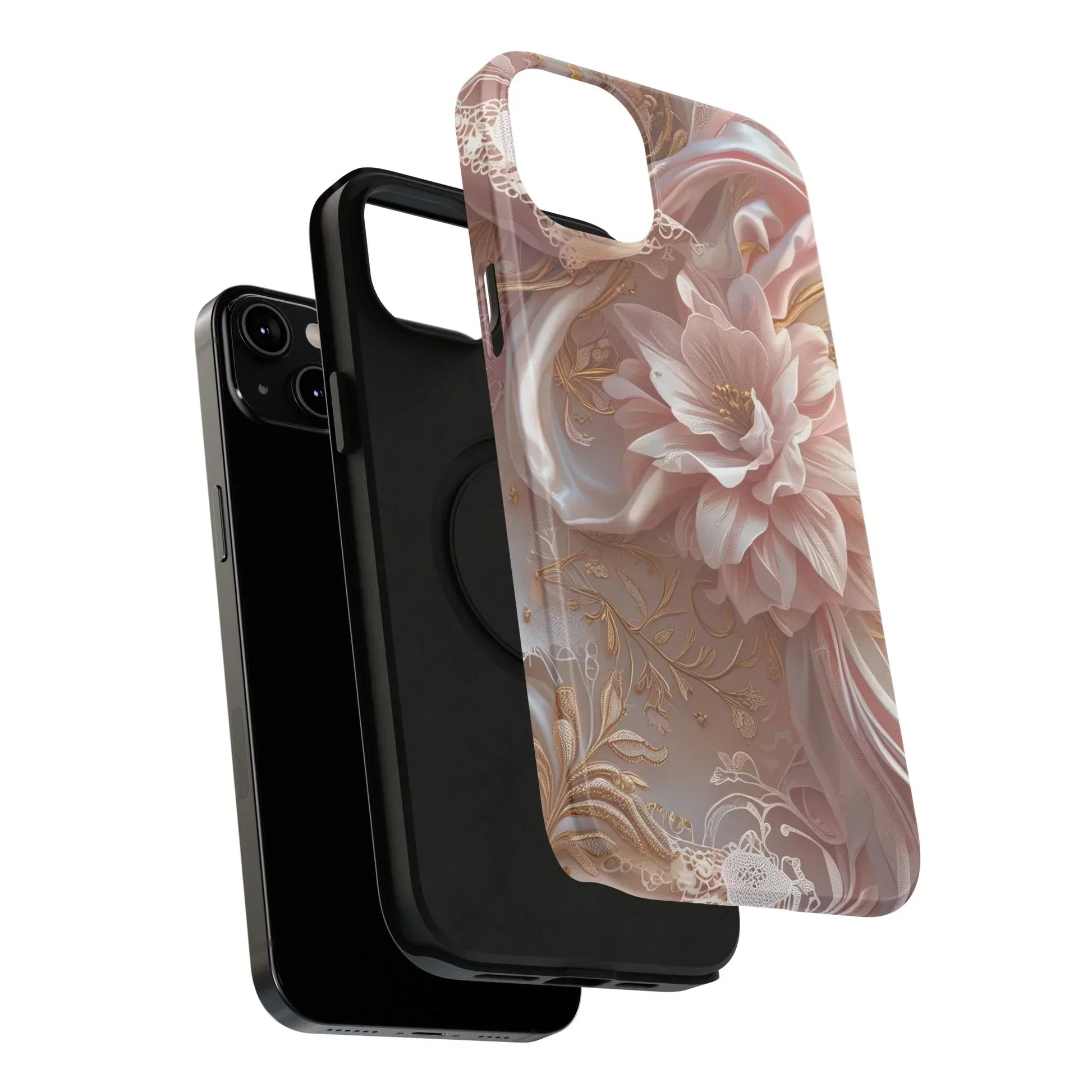 Elegant Floral Impact-Resistant Phone Case for iPhone 12-16 and Samsung Galaxy S21-S22 Models - KarArmDesign