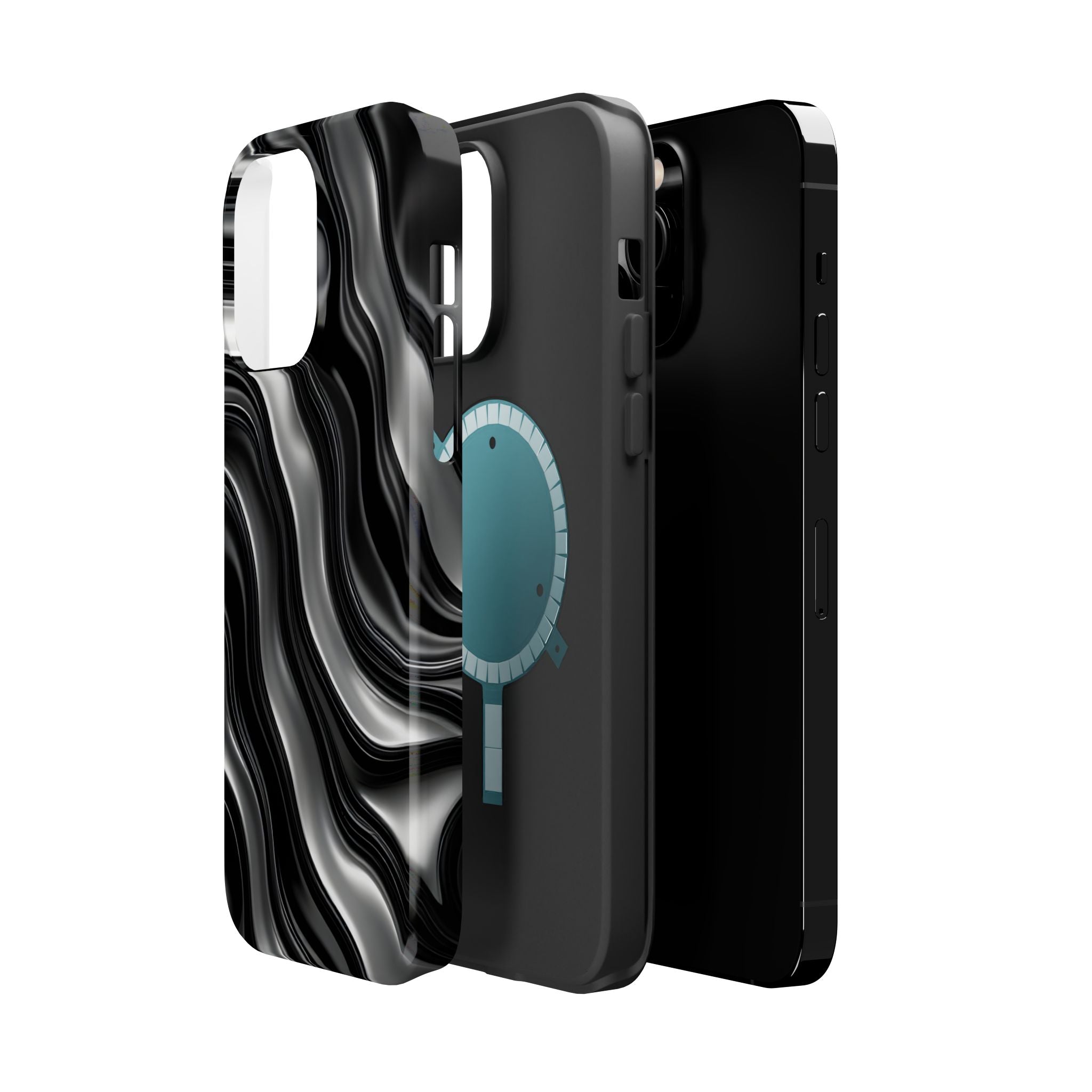 Wavy Illusion Marble Phone Case for iPhone 13-17