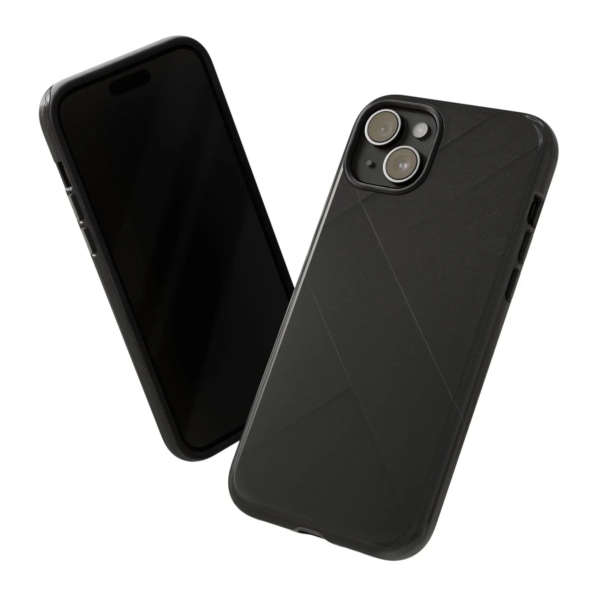 Matte Black Diagonal Line Phone Case for iPhone 8-16 and Galaxy S10-S25 Models - KarArmDesign