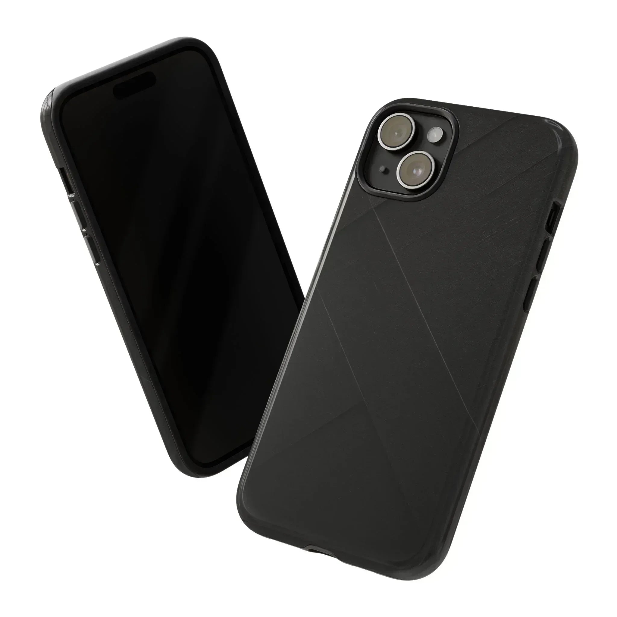 Matte Black Diagonal Line Phone Case for iPhone 8-16 and Galaxy S10-S25 - KARARMDESIGN