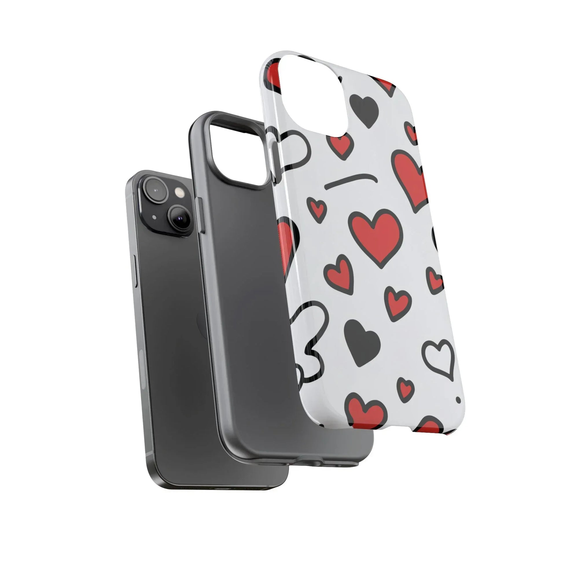 Scattered Hearts Phone Case for iPhone 11-17 and Galaxy S10-S25 - KARARMDESIGN