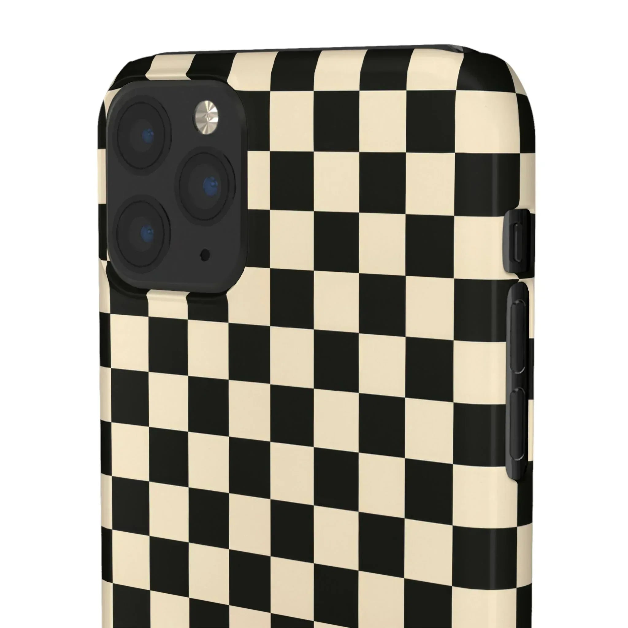 Stylish Matte Checker Phone Case for iPhone 11-17 and Galaxy S20-S25 - KARARMDESIGN