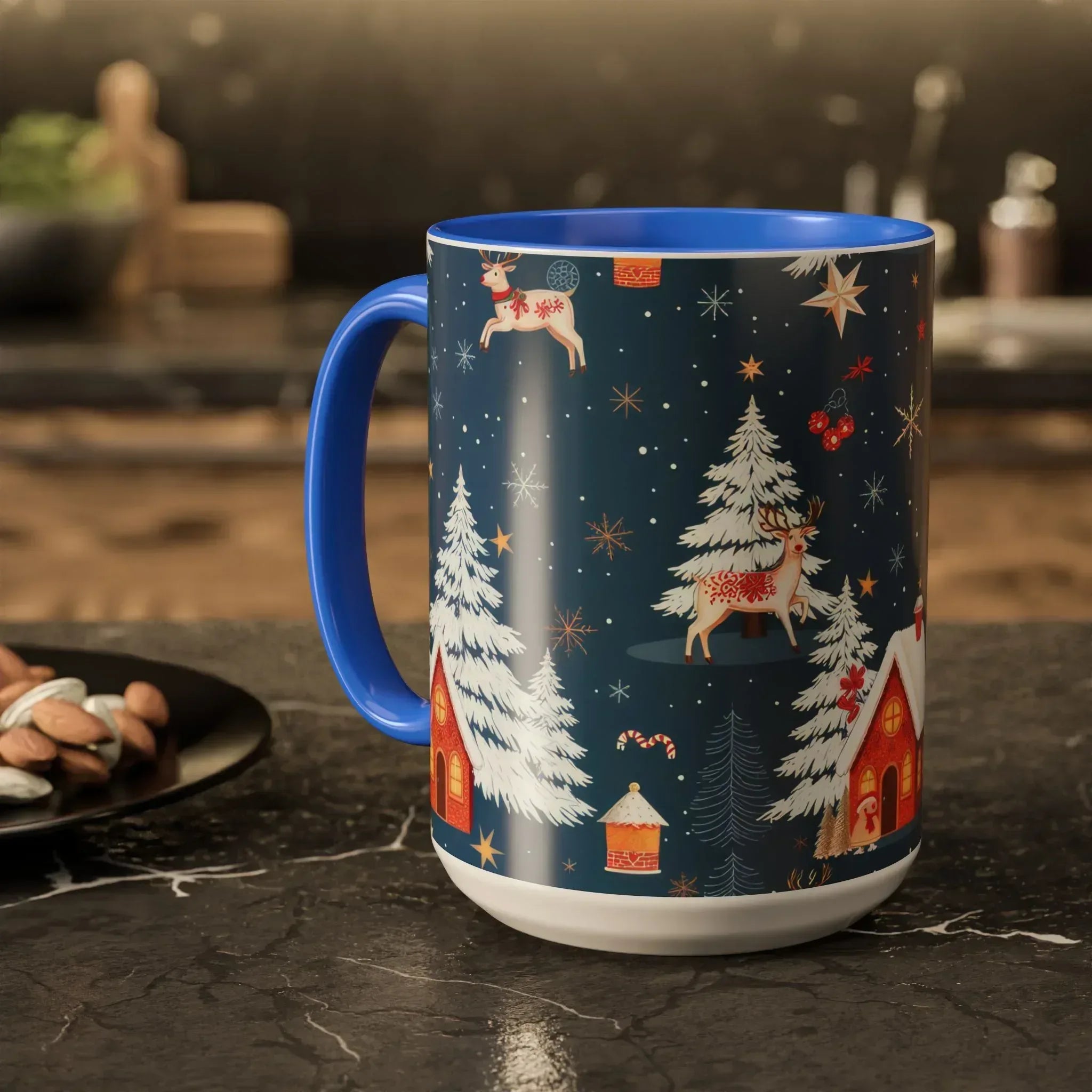 Dark Blue Christmas Mug - Colorful Mugs (11oz, 15oz) - KARARMDESIGN