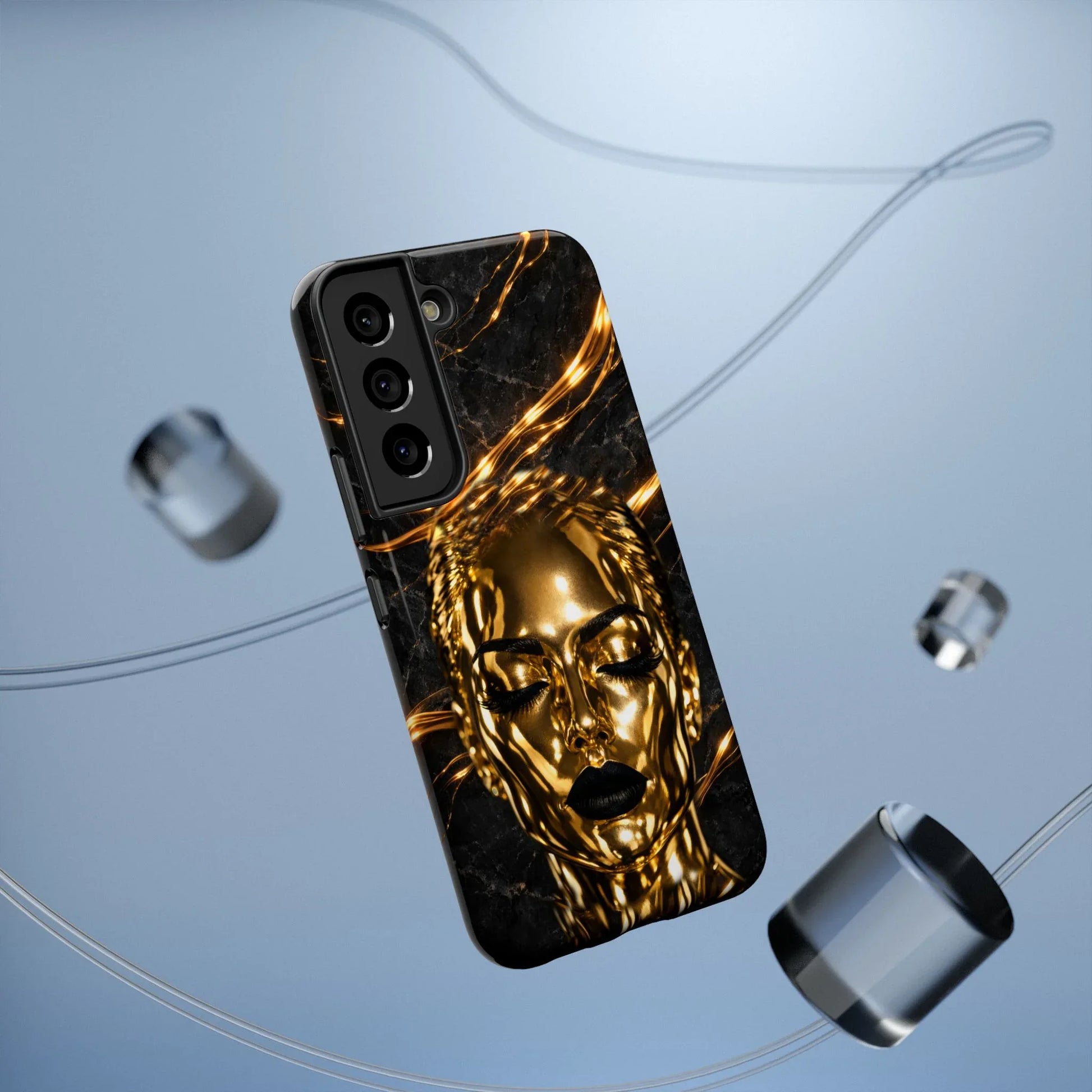 Luxury Gold Portrait Phone Case for iPhone 11-17 and Galaxy S21-S25 - KARARMDESIGN