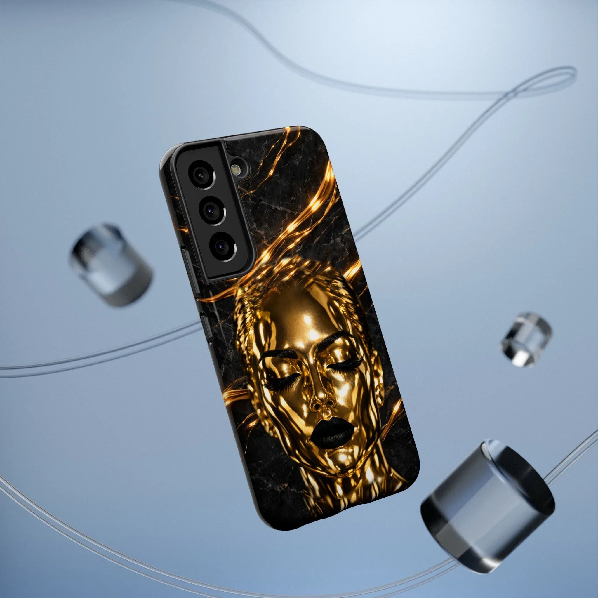 Luxury Gold Portrait Phone Case for iPhone 11-17 and Galaxy S21-S25 - KARARMDESIGN