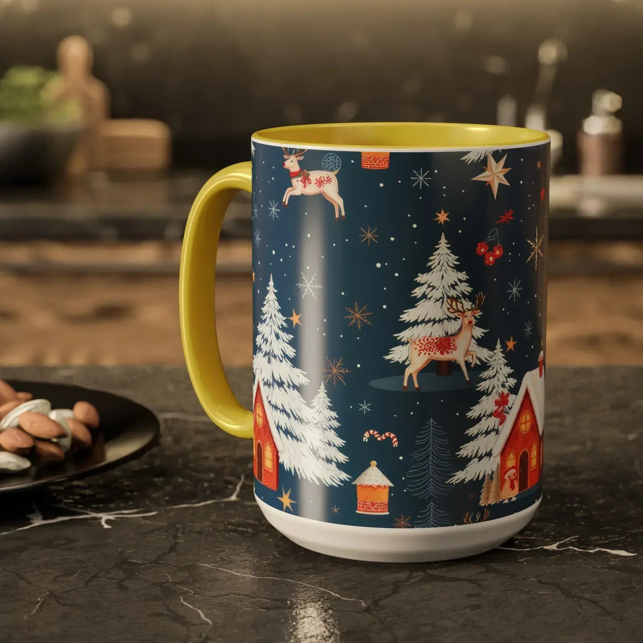 Dark Blue Christmas Mug - Colorful Mugs (11oz, 15oz) - KARARMDESIGN