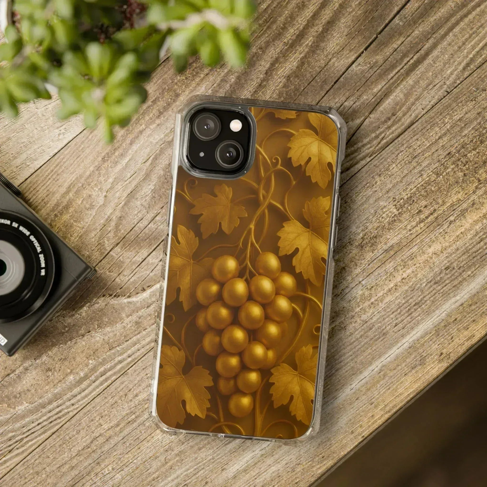 Golden Grapes Phone Case for iPhone 14–16 - KARARMDESIGN