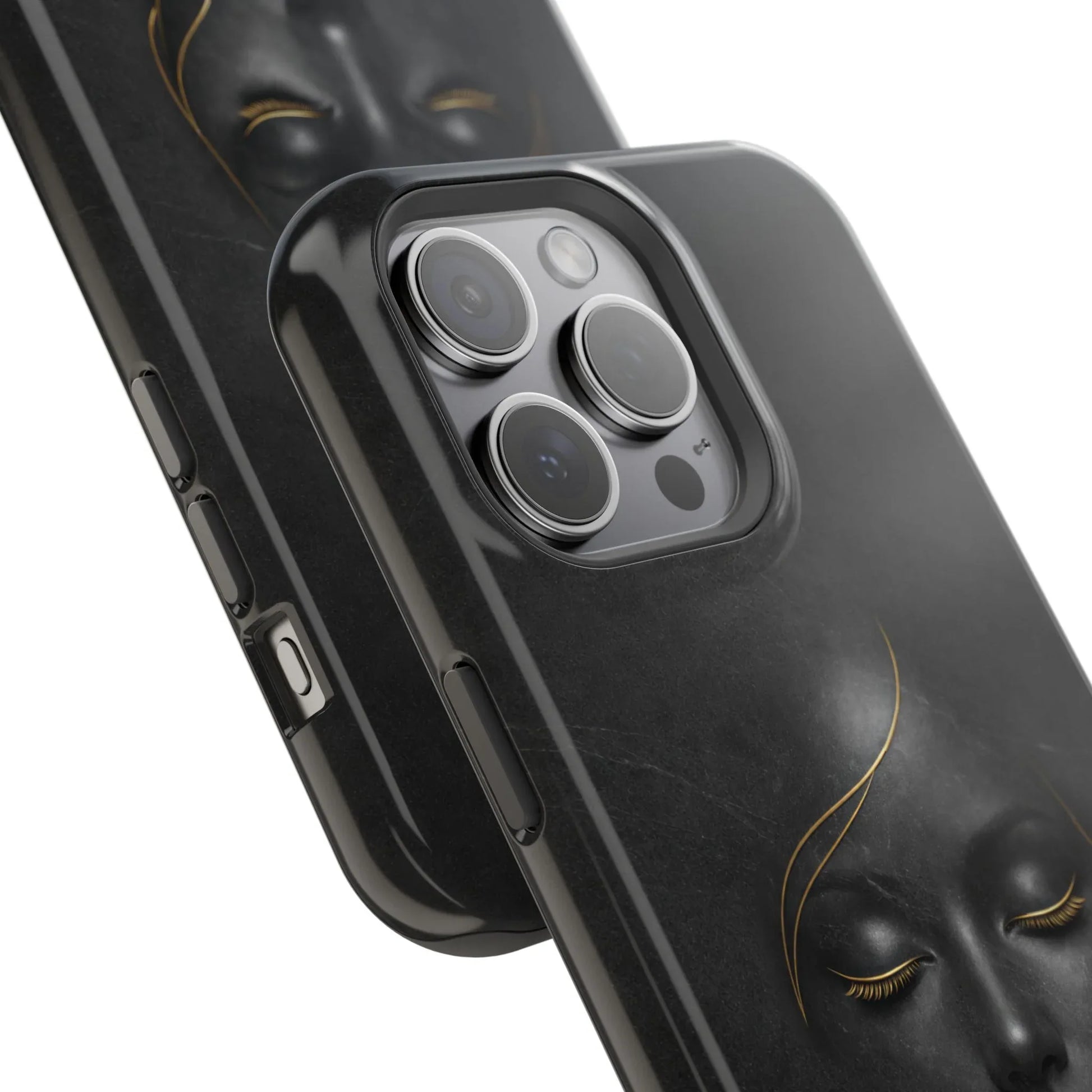 Black Gold Face Phone Case for iPhone 13-17 - KARARMDESIGN